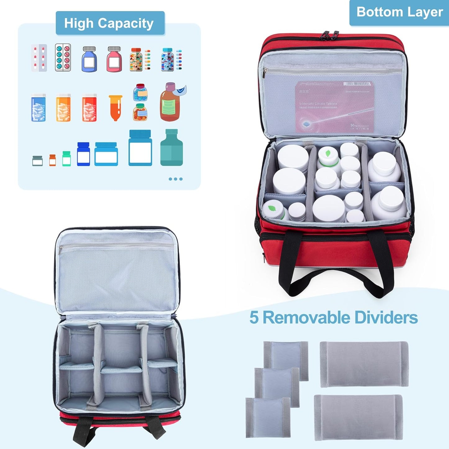 curmio-double-layers-pill-bottle-organizer-bag-with-lockable-zippers---red-travel-friendly-medication-storage-case-for-prescription-bottles-and-medical-supplies-3