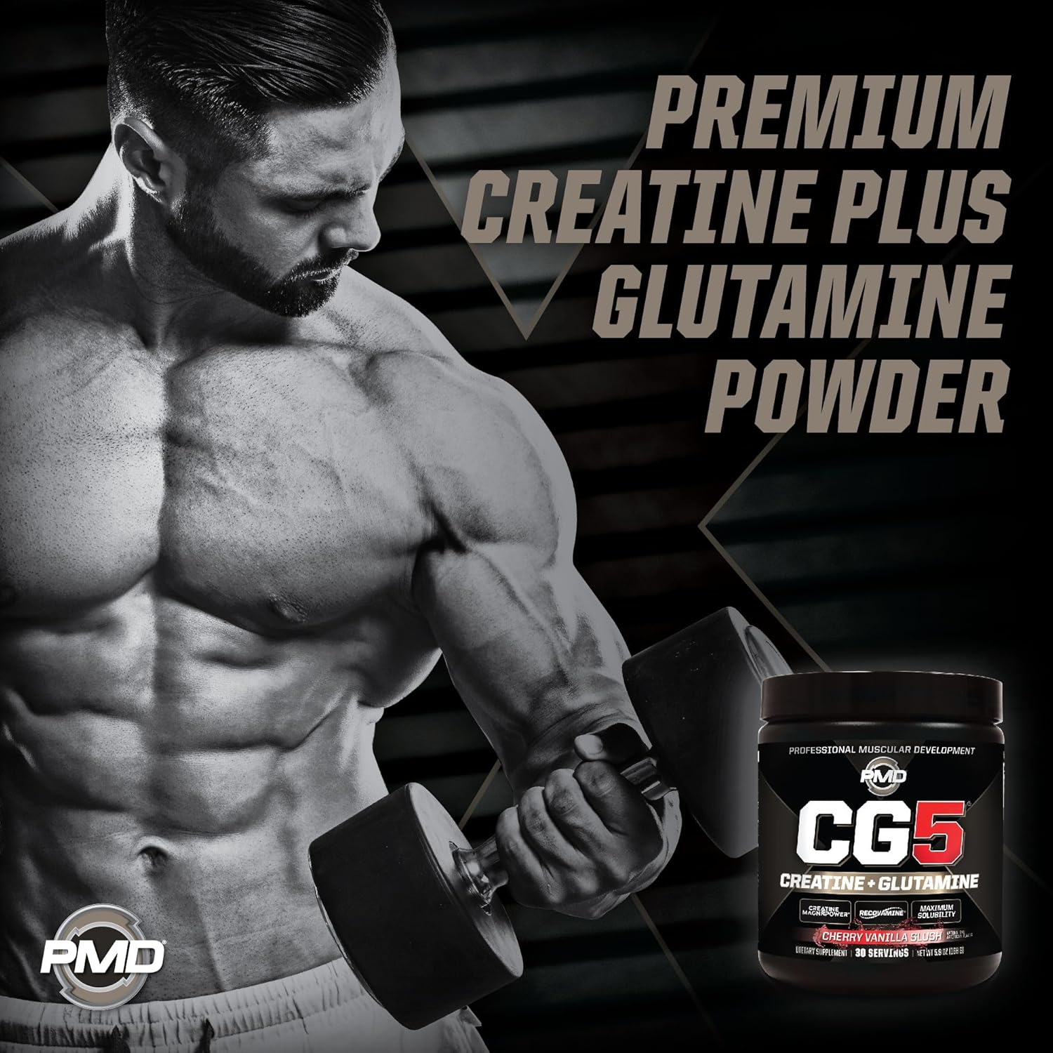pmd-sports-cg5-cherry-vanilla-slush-creatine-l-glutamine-powder---boost-strength-muscle-growth-performance---pre-post-workout-supplement---30-servings-3