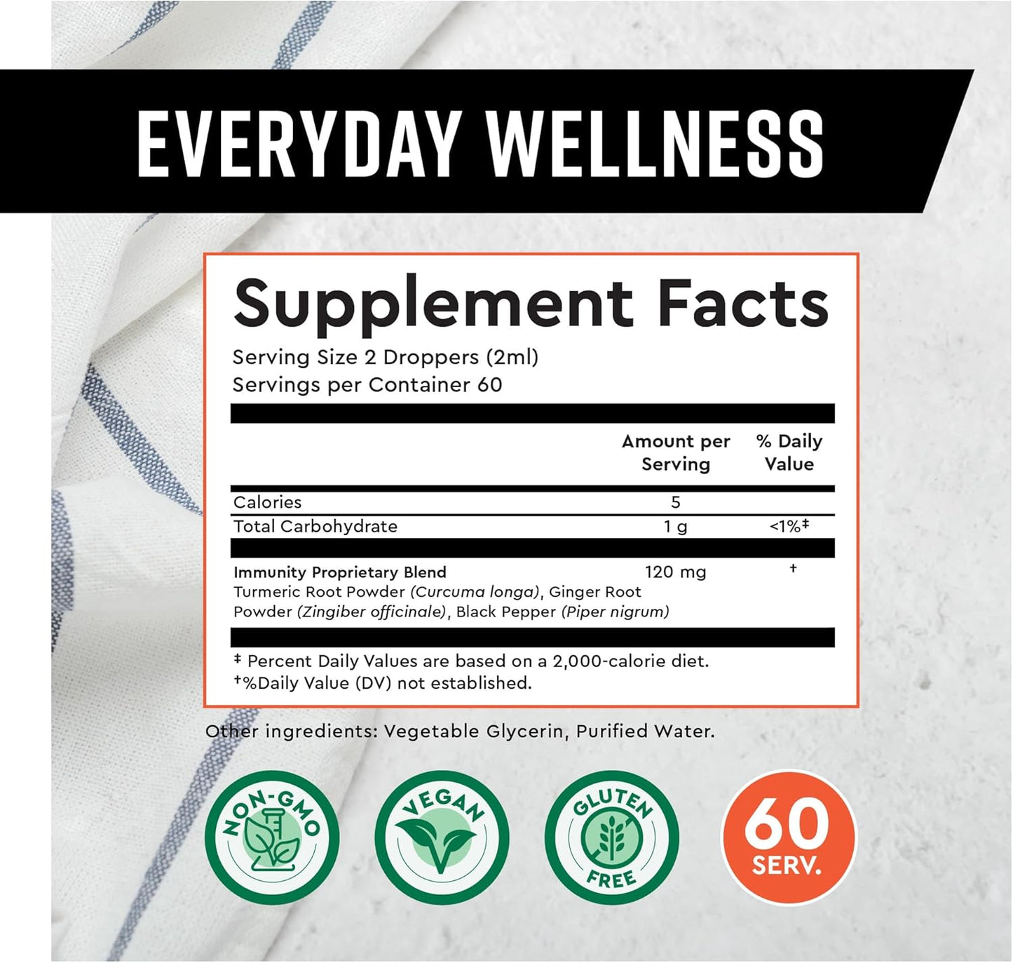 Vegan Turmeric and Ginger Supplement Drops with Black Pepper for Joint Support and Gut Health - 4 fl oz, 60 Servings - Keto-Friendly and Caffeine Free - Espot.com.au