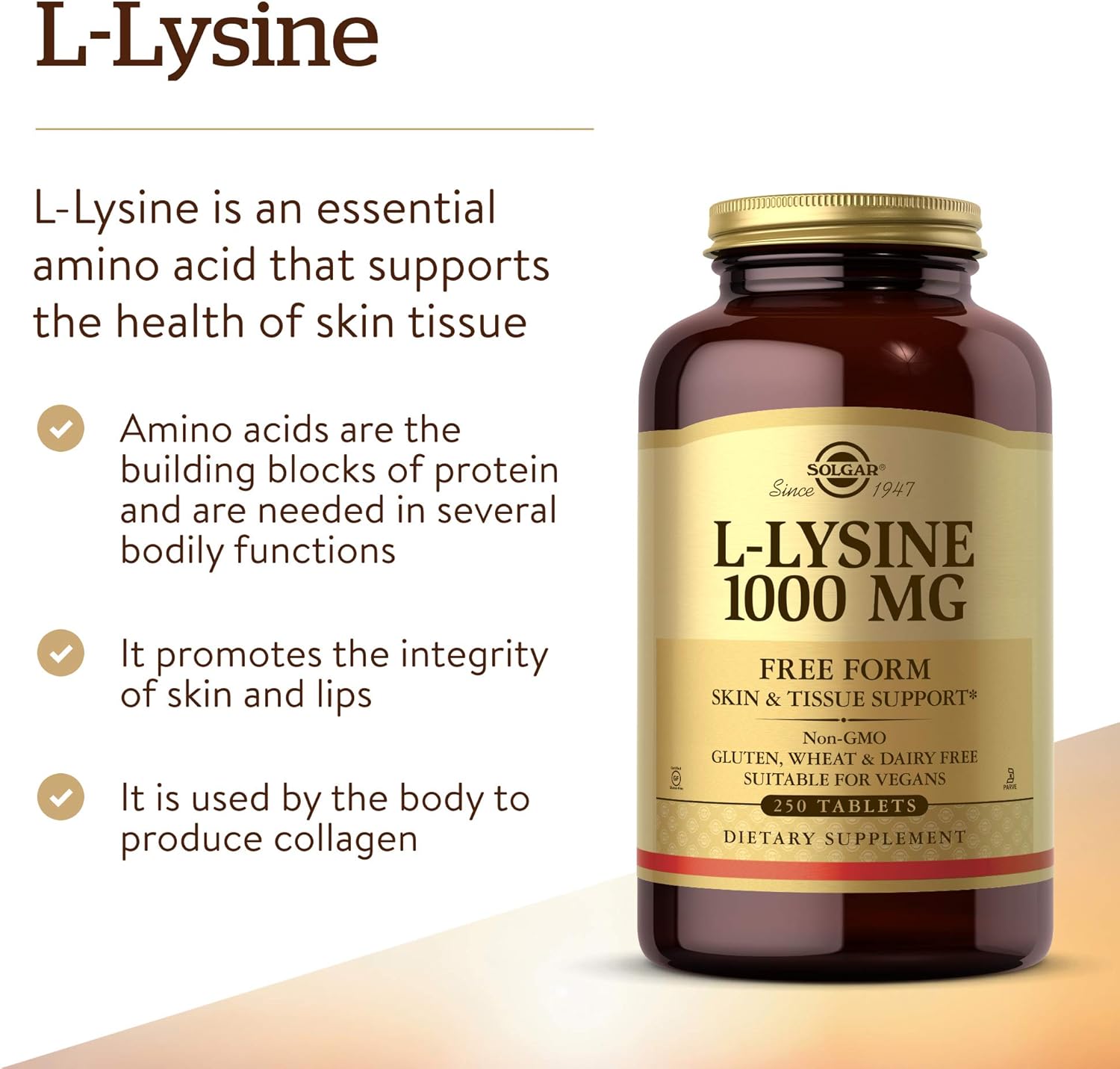 solgar-l-lysine-1000mg-tablets---skin-and-lip-integrity-support---collagen-boost---enhanced-absorption---amino-acids---non-gmo-vegan-gluten-free---250-servings-3