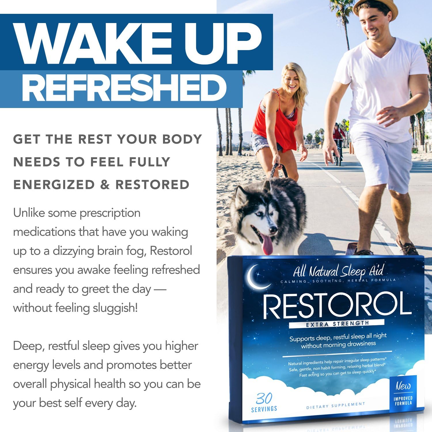 Restorol Natural Sleep Aid Supplement for Restful Sleep - 30 Capsules in 1 Bottle - Espot.com.au