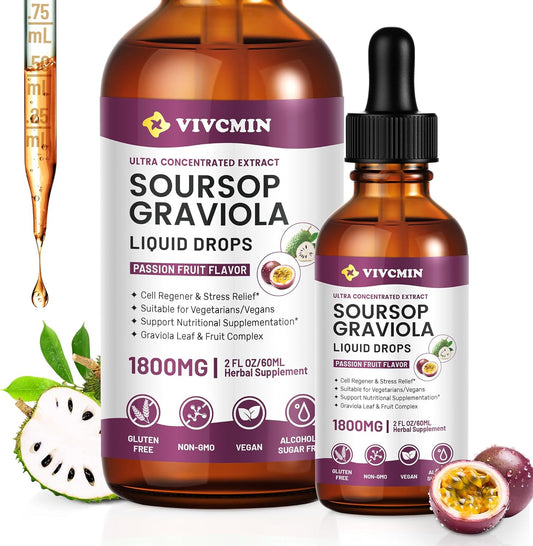 vivcmin-graviola-soursop-leaf-extract-liquid---immune-booster-relaxation-support---passion-fruit-flavor---2-fl-oz-bottle---vegan-sugar-gluten-free-1