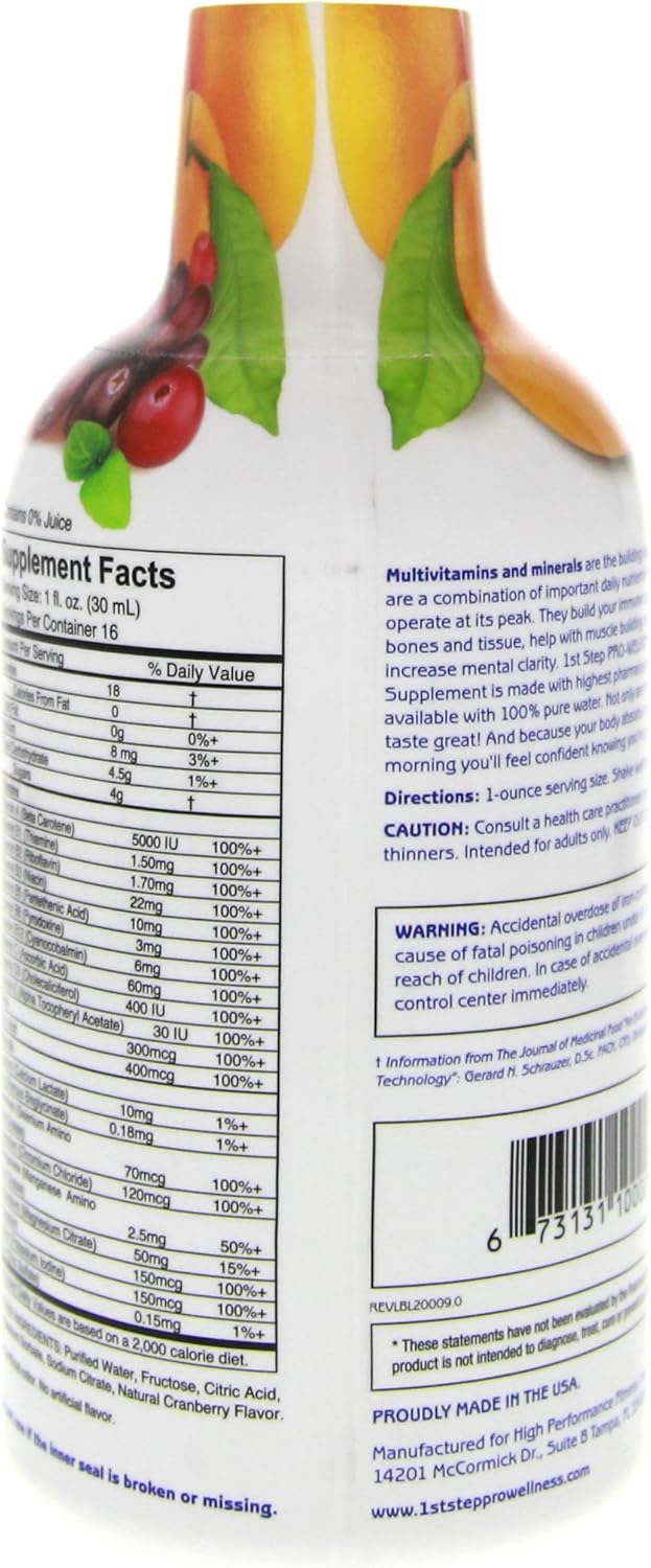 Citrus Burst Liquid Multi-Vitamin and Mineral Supplement - 16 oz Bottle for Pro-Wellness - Espot.com.au