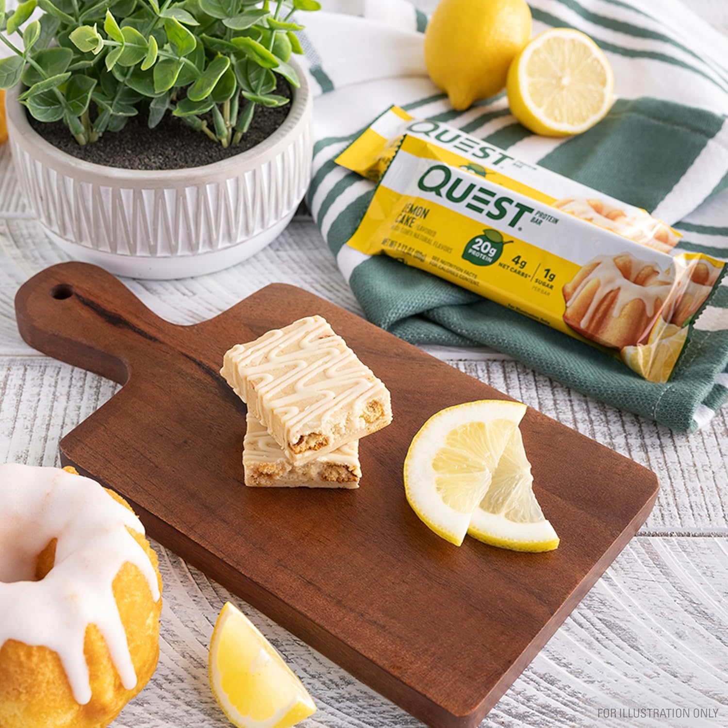 High Protein Lemon Cake Quest Nutrition Bars - Gluten Free & Keto Friendly - 12 Count Pack - Espot.com.au