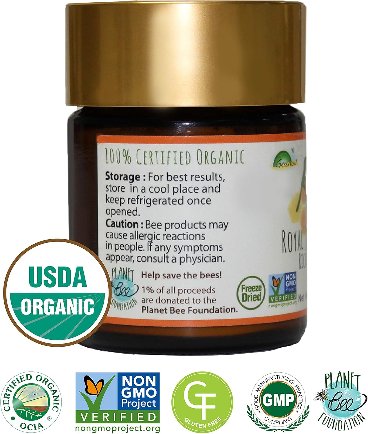 organic-greenbow-royal-jelly-powder---100-usda-certified-non-gmo-gluten-free-freeze-dried---high-nutrition-no-additives-42g-3