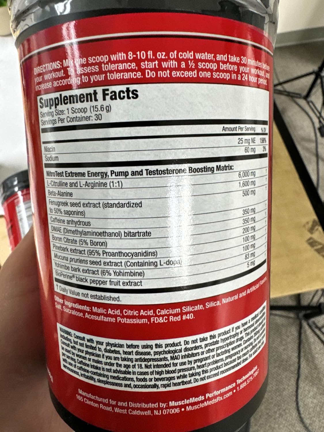 musclemeds-nitrotest-watermelon-pre-workout-drink---enhance-nitric-oxide-testosterone-levels---30-servings-103lb-6