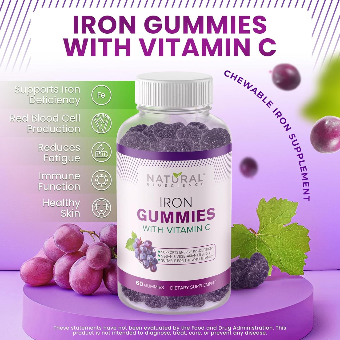 iron-gummies-with-vitamin-c-for-adults-kids---chewable-supplement-for-anemia-red-blood-cells-energy-immunity-brain-health---grape-flavor-vegan---max-absorption-2