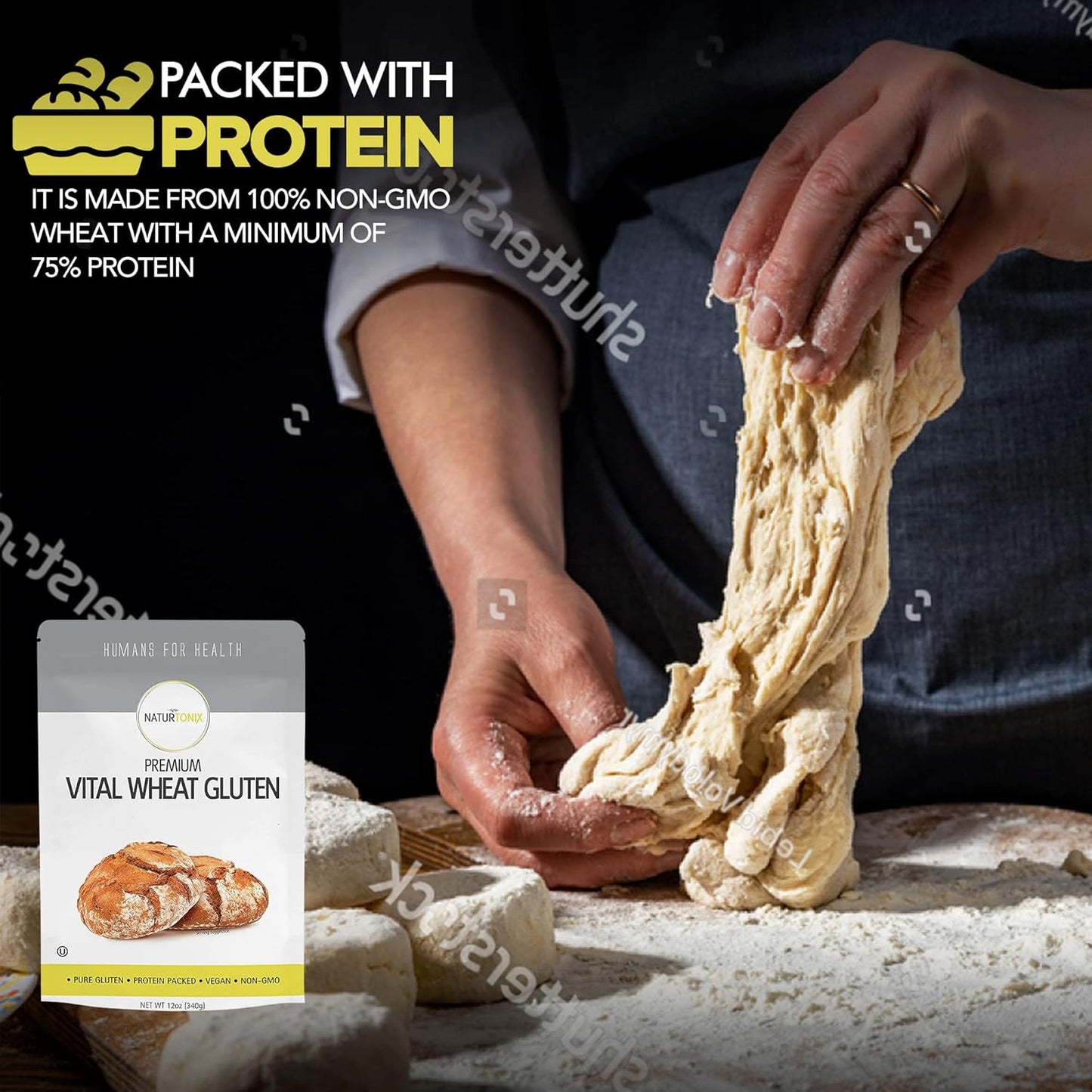 naturtonix-premium-vital-wheat-gluten---100-pure-high-protein-for-bread-baking-seitan---non-gmo-vegan-keto-friendly---certified-kosher-12oz-5