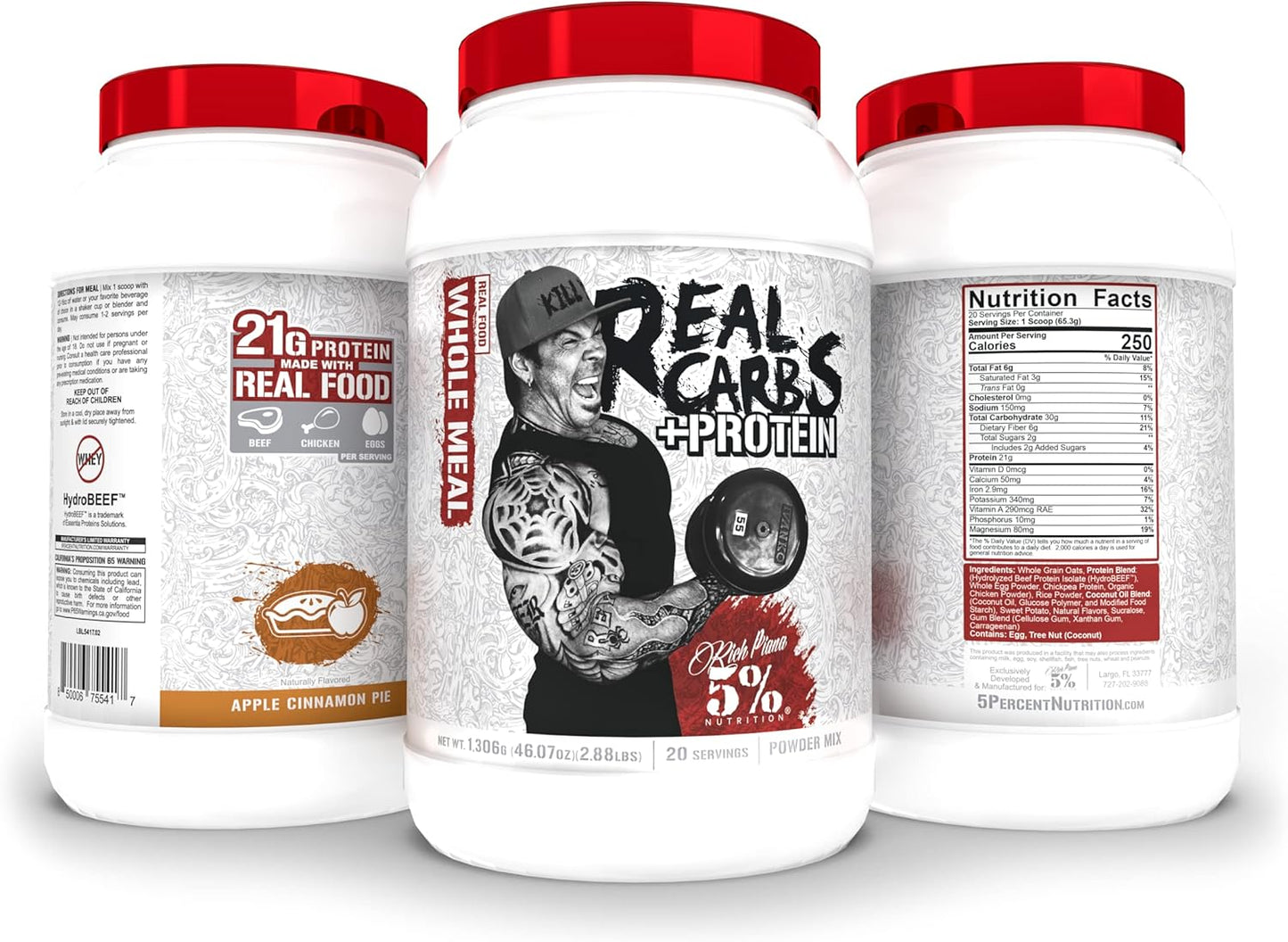 5-nutrition-rich-piana-real-carbs-protein---clean-mass-gainer-powder---real-food-carbohydrate-fuel---prepost-workout-recovery---29-lb-apple-cinnamon-pie-4