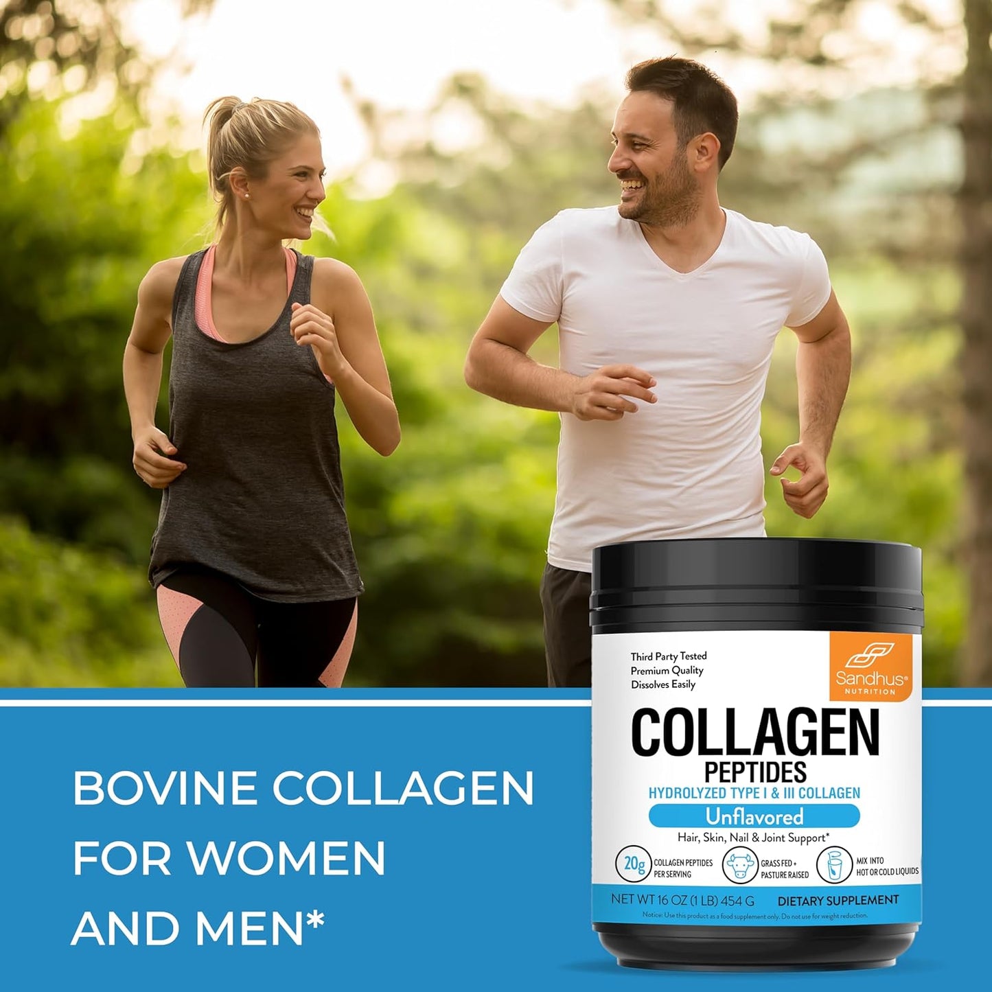 sandhus-1-lb-collagen-peptides-powder---unflavored-grass-fed-bovine-collagen---made-in-usa---supports-skin-hair-nails-mobility-joint-bone-health---22-servings-6