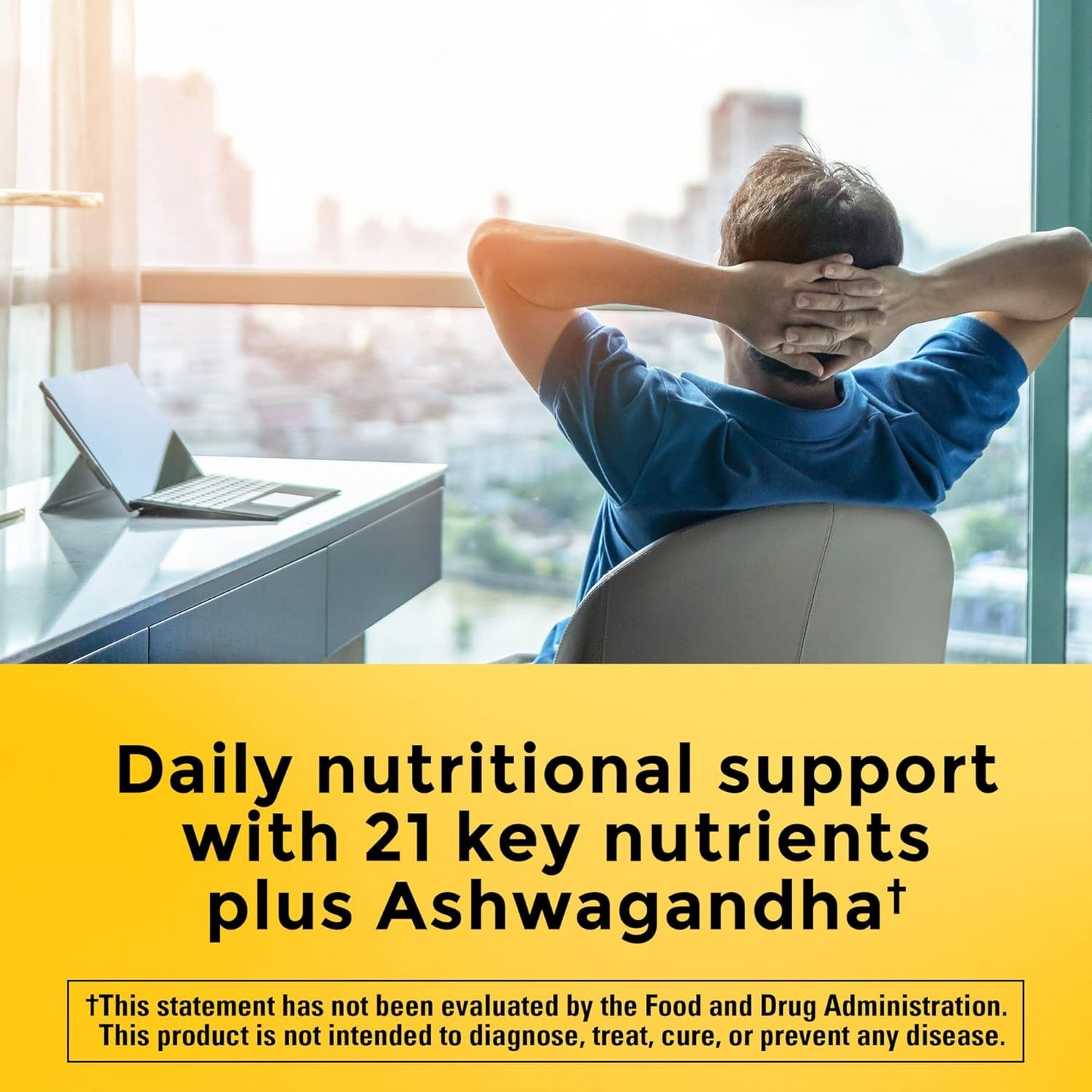 Nature Made Multi + Ashwagandha Stress Relief Multivitamin, 60 Capsules, Daily Support - Espot.com.au