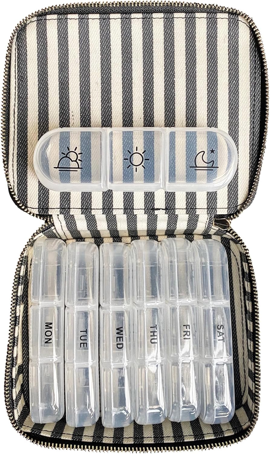 personalized-travel-pill-organizer-with-monogramming---black-daily-medication-case-for-travel-vitamin-container-for-traveling-2