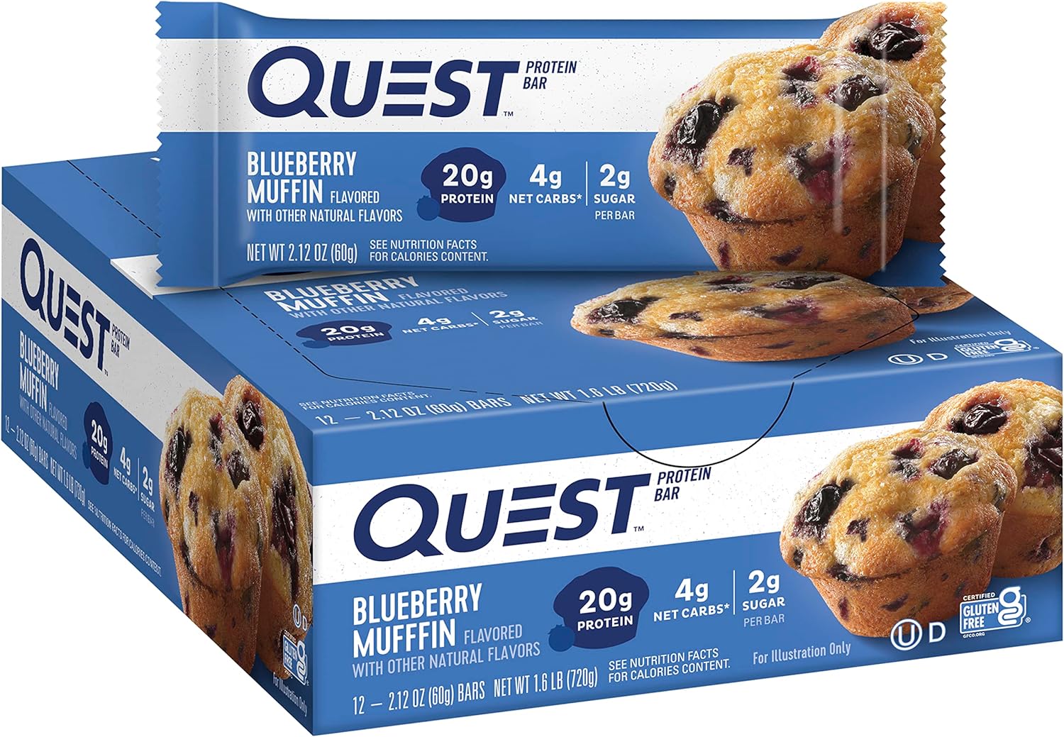 High Protein Snickers Peanut Caramel Bars & Blueberry Muffin Quest Protein Bars Bundle - 36 Bars Total - Espot.com.au