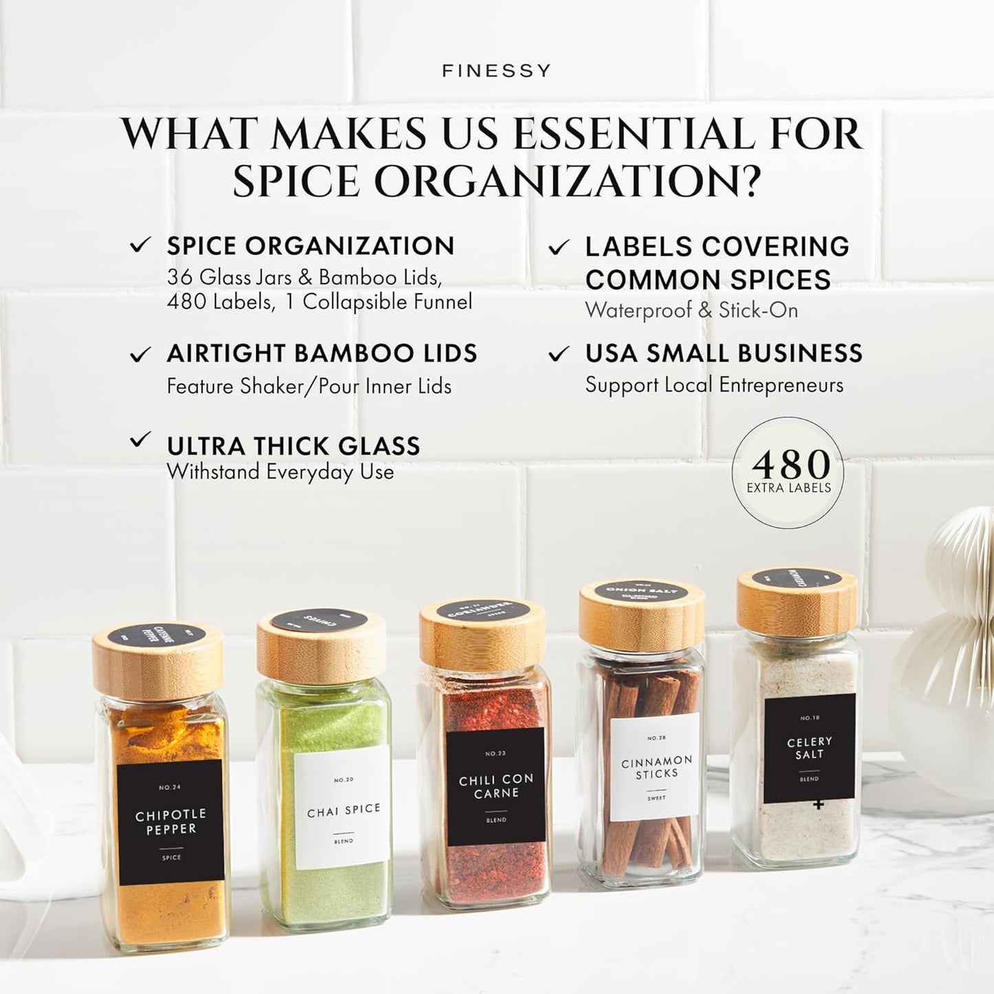 36-pack-finessy-glass-spice-jars-with-bamboo-lids-and-labels---4oz-clear-bottles-for-seasoning-organization-and-storage-2