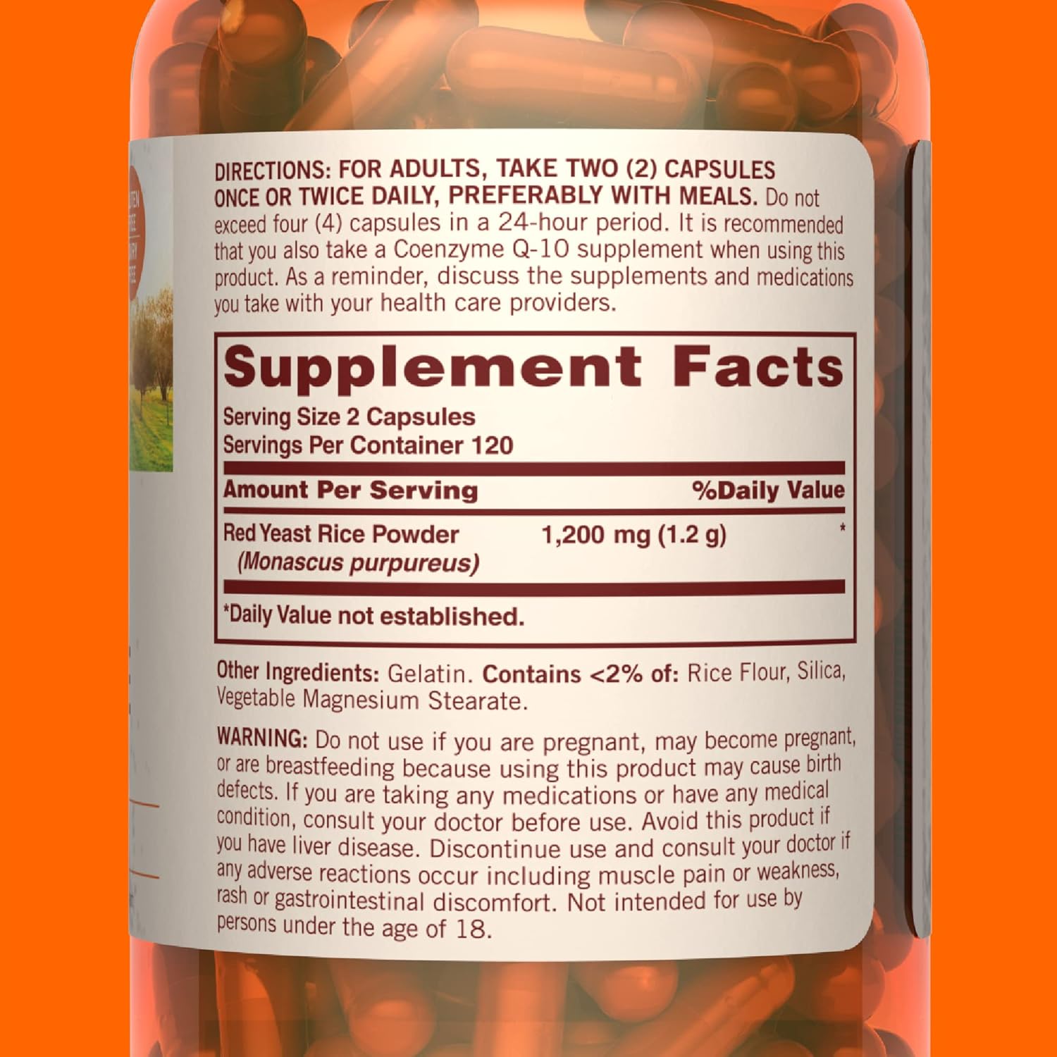 Sundown Red Yeast Rice 1200mg - 240 Capsules, Naturally Derived - Espot.com.au