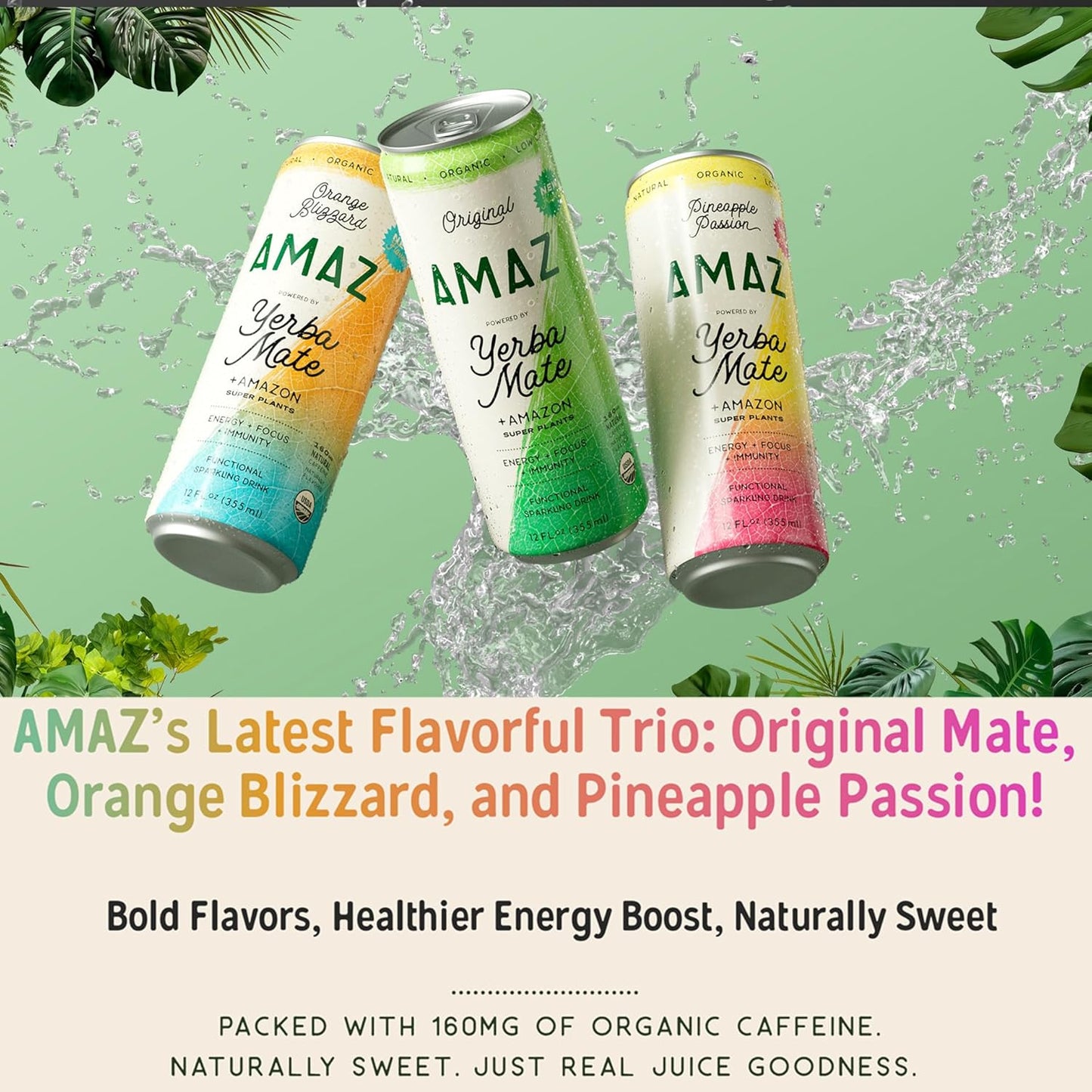 amaz-organic-sparkling-yerba-mate-super-plants-functional-drink-for-natural-energy-focus-immunity---bold-flavor-low-calorie-vegan---naturally-sweetened-with-real-juice---160mg-organic-caffeine---sustainably-sourced-orange-mint-12-pack-7