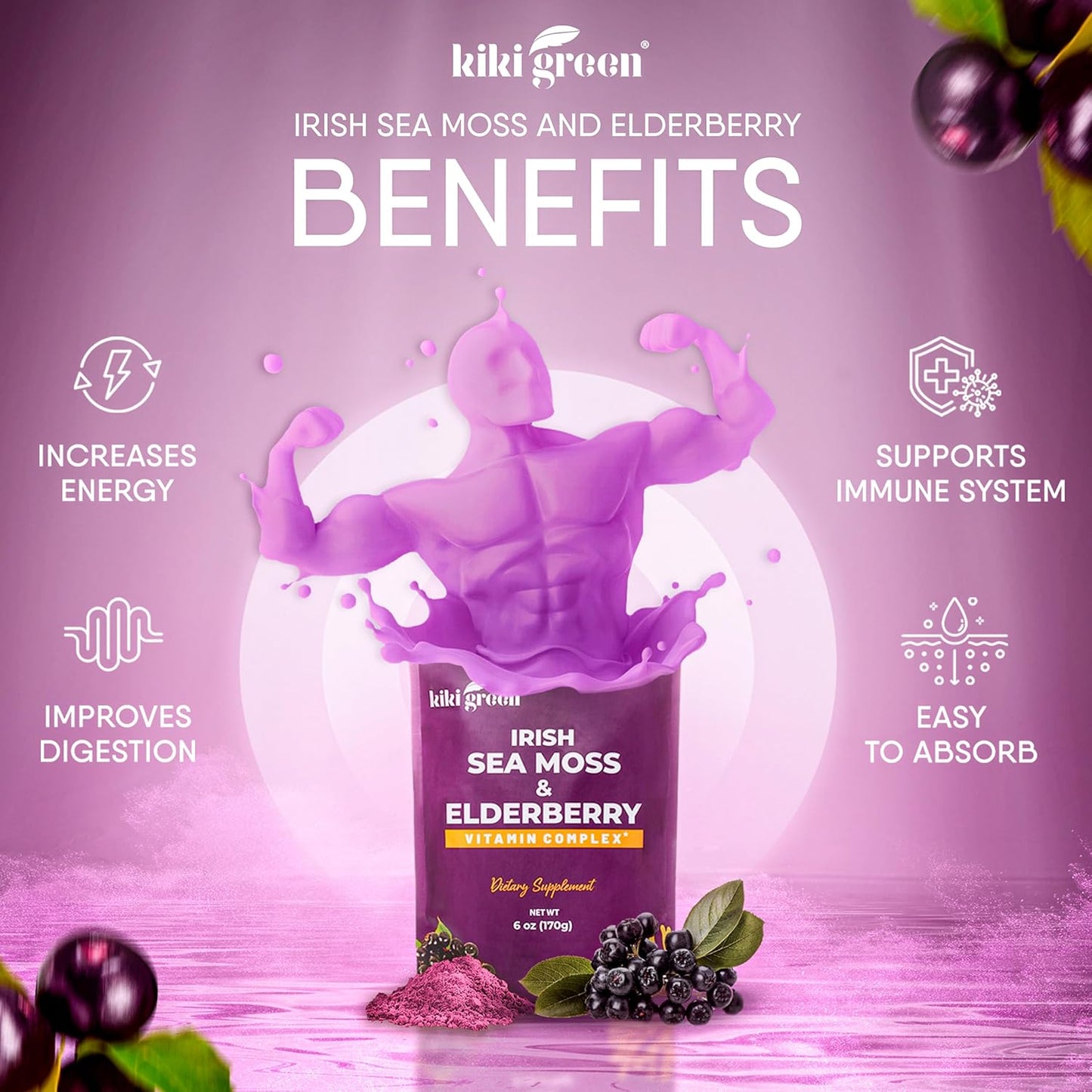 organic-kiki-green-sea-moss-powder-with-elderberry---vegan-superfood-multivitamin-blend---immune-boosting-supplement---6-oz-3