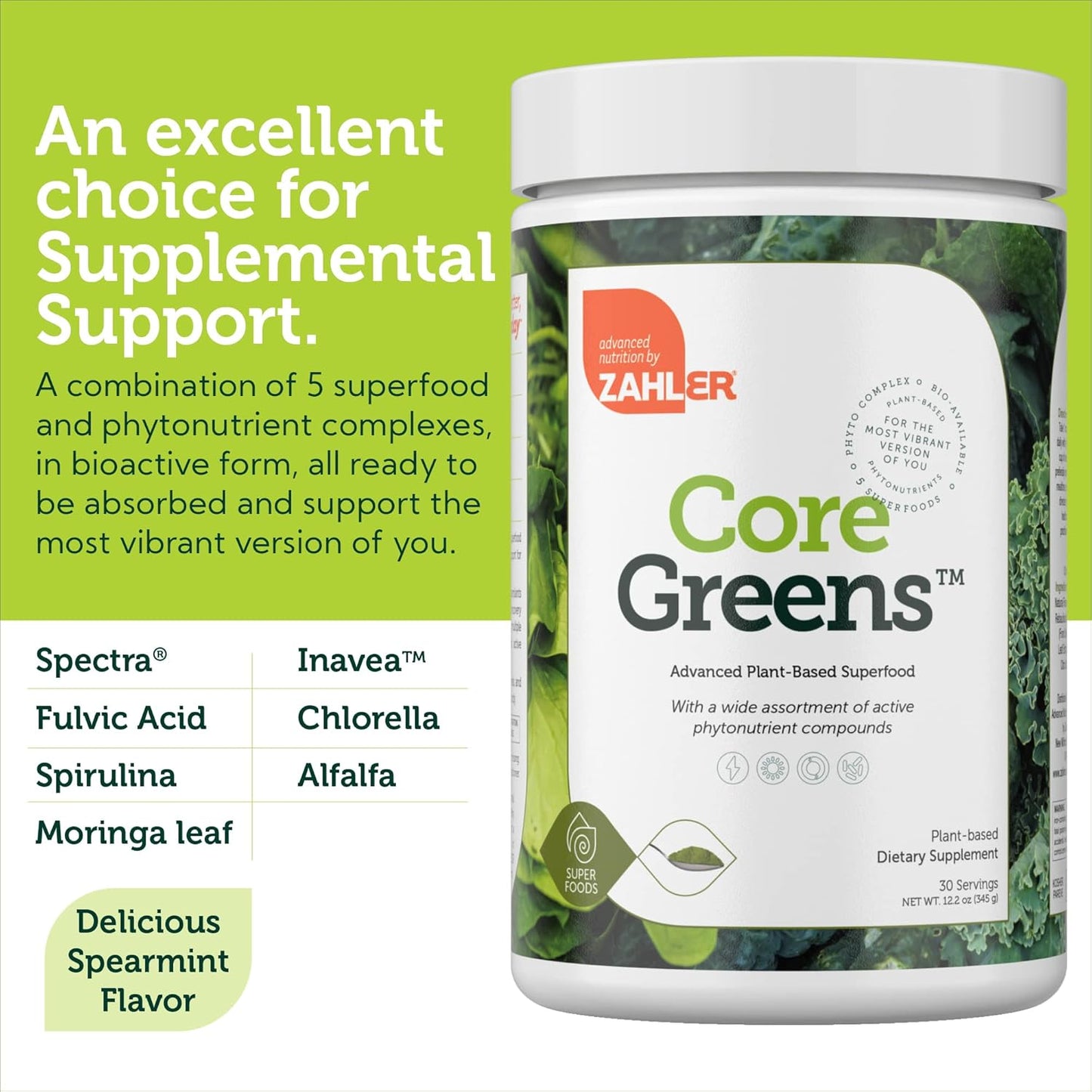 core-greens-superfood-powder---nutrient-rich-super-greens-mix-with-spirulina-chlorophyll-more---kosher-superfood-supplement-for-green-juice-smoothies-5