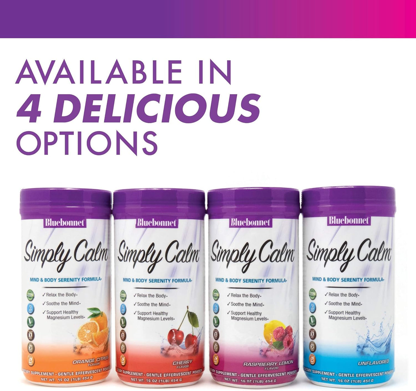 Bluebonnet Nutrition Simply Calm Powder - Calm, Muscle Cramps, Stress Relief - Non-GMO, Vegan, Kosher Certified - Cherry Flavor - 16 oz, 82 Servings - Espot.com.au