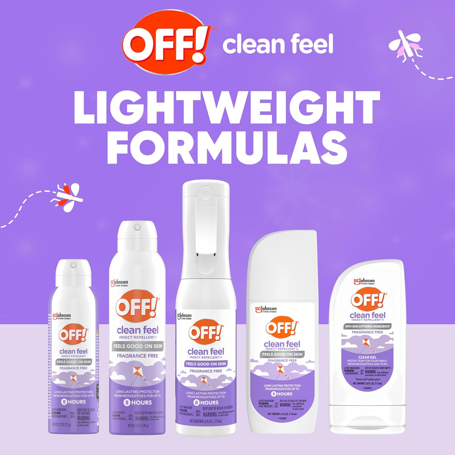 OFF! Clean Feel Insect Repellent Aerosol - 5 oz Bug Spray with 20% Picaridin for Long Lasting Protection from Mosquitoes, Gentle on Skin - Espot.com.au