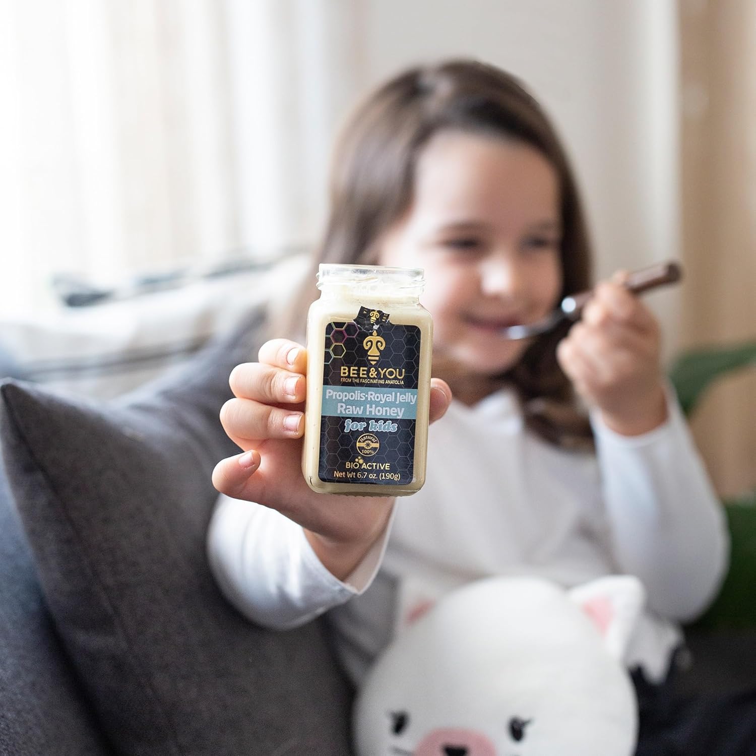 bee-you-kids-royal-jelly-raw-honey-with-propolis-extract---100-natural-superfood-for-immune-support-antioxidants---keto-paleo-gluten-free---67-oz-6