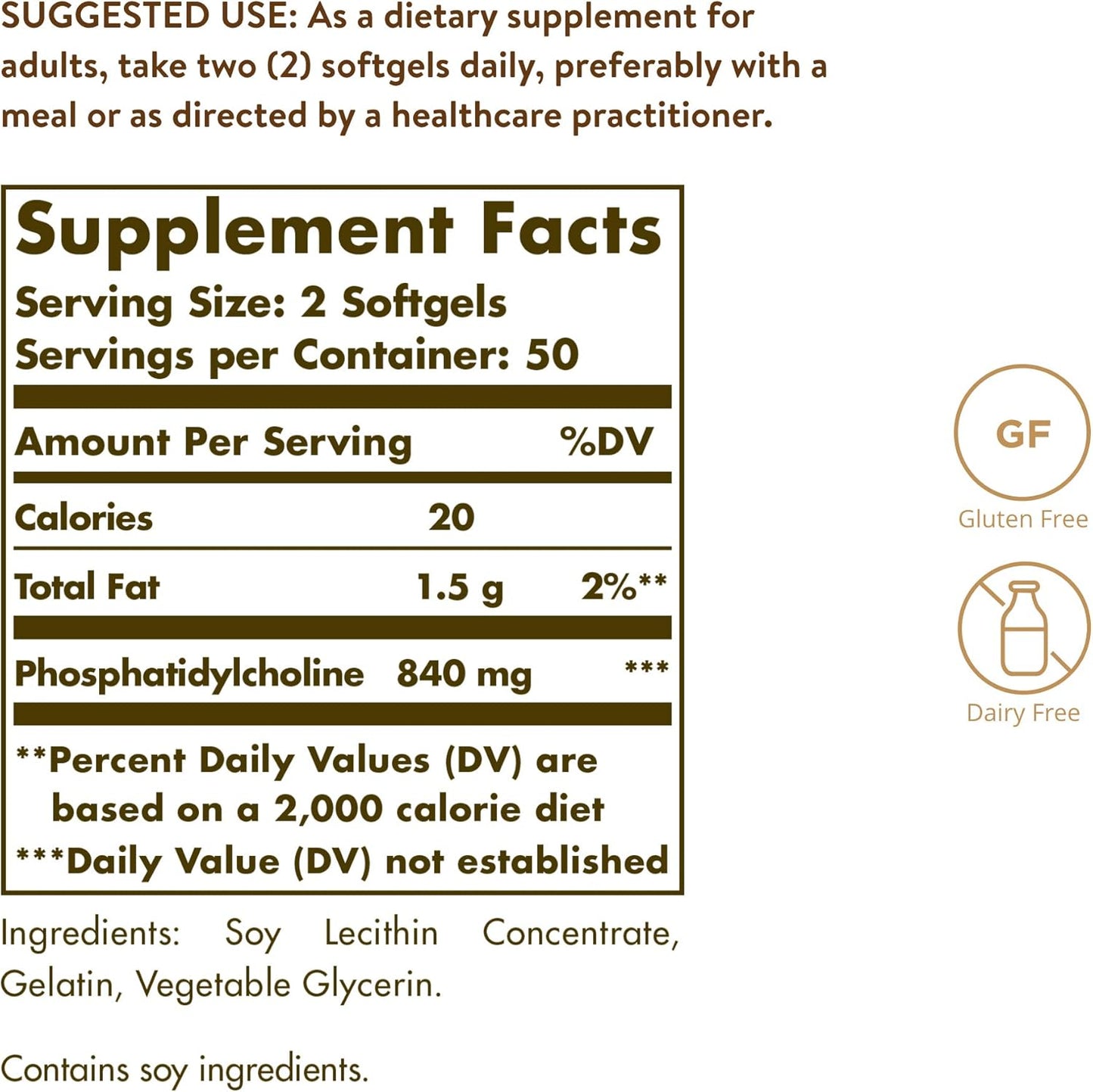 solgar-phosphatidylcholine-softgels---supports-cognitive-function---derived-from-lecithin---contains-choline-for-acetylcholine---gluten-dairy-free---100-softgels-2