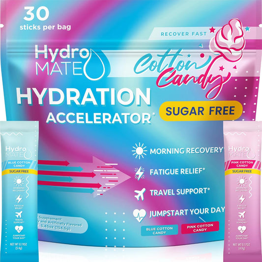 hydromate-electrolytes-powder-cotton-candy-flavor---30-count-packets-with-vitamin-c-for-instant-hydration---sugar-free-keto-friendly-electrolytes-for-energy-boost-recovery-1