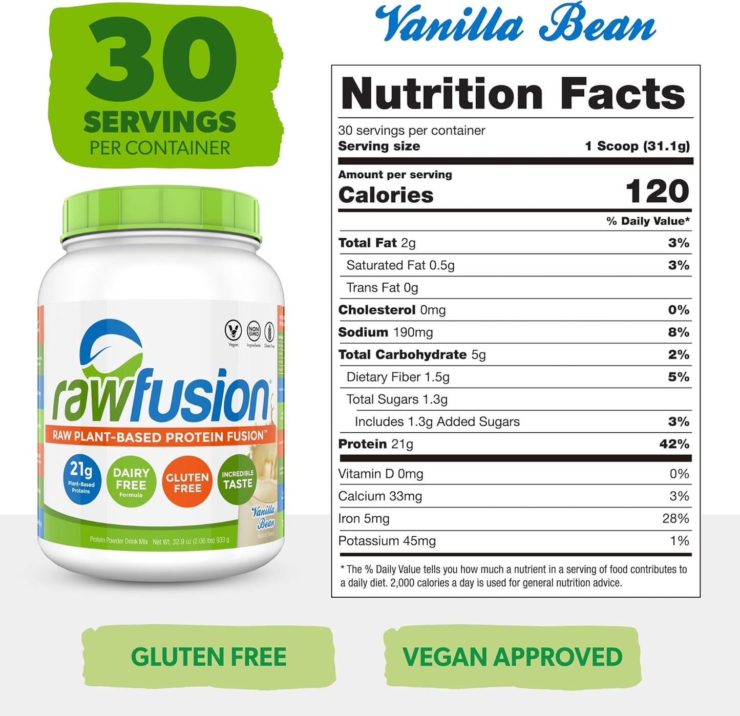 san-rawfusion-vegan-protein-powder-vanilla-bean---30-servings-21g-plant-based-protein-low-net-carbs-non-dairy-gluten-free-soy-free-kosher-non-gmo-206lbs---top-quality-vegan-protein-powder-with-vanilla-flavor-2