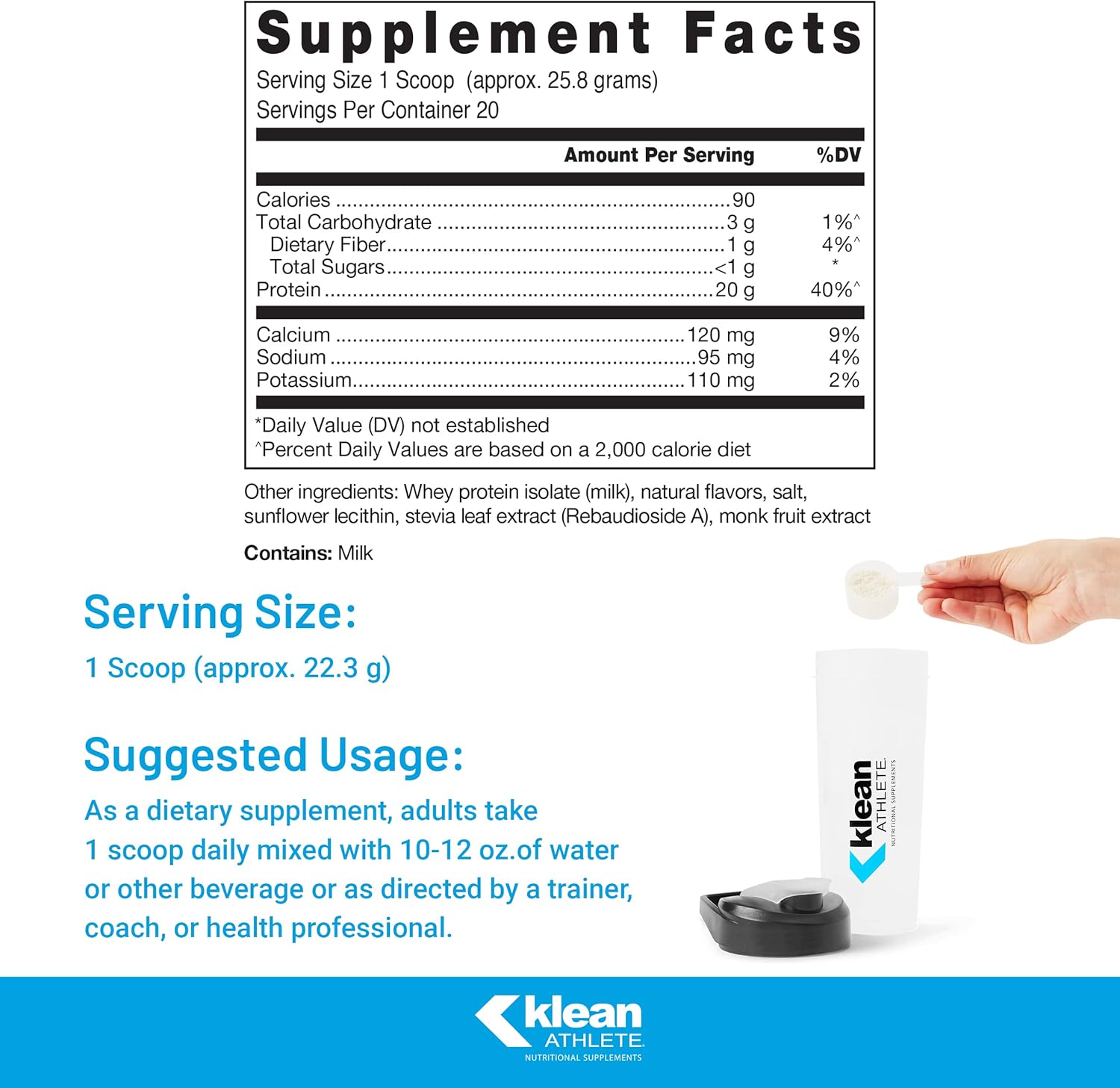 nsf-certified-klean-athlete-whey-protein-isolate---natural-vanilla---daily-protein-amino-acids---muscle-integrity---20-servings-2