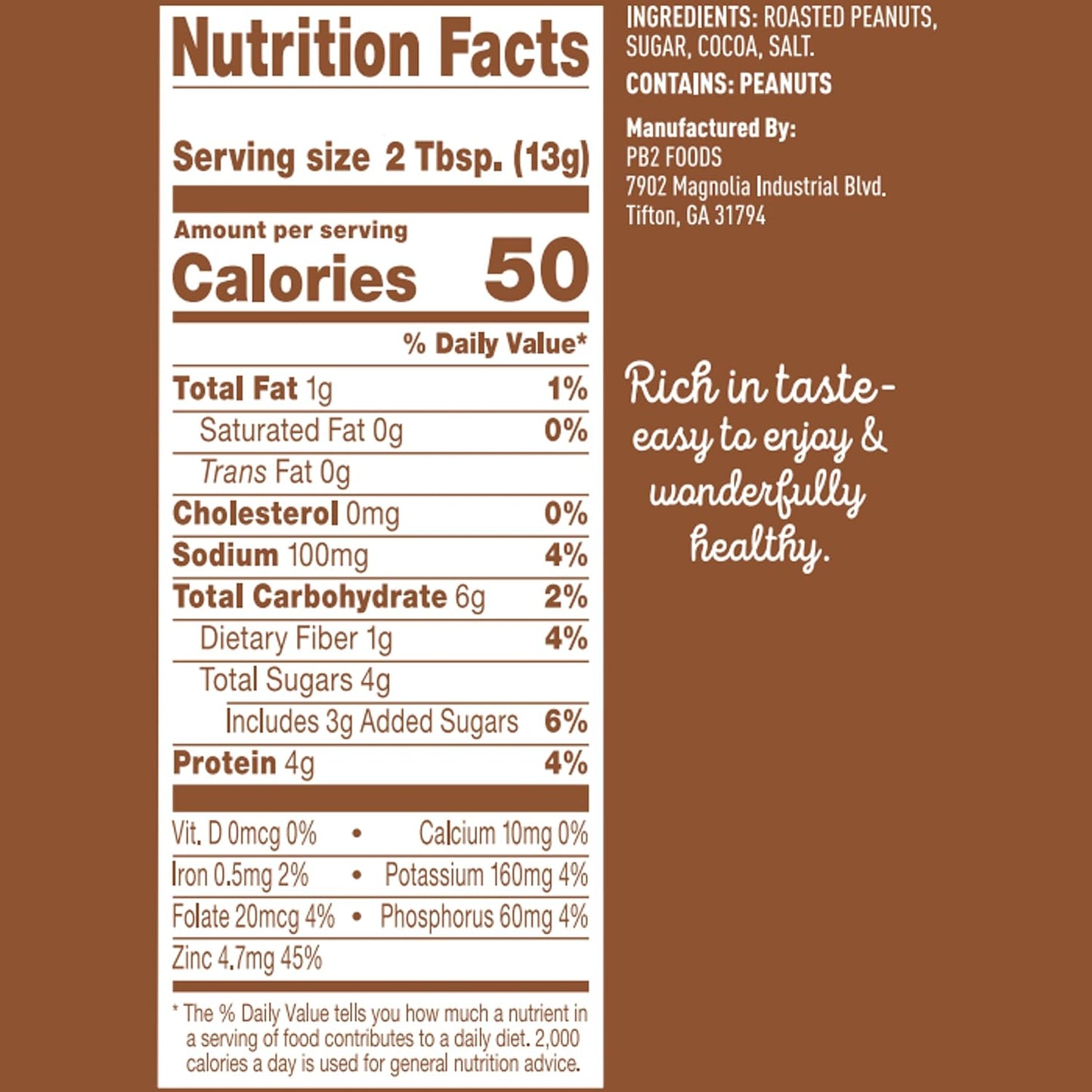 chocolate-peanut-butter-powder-with-cocoa---4g-protein-90-less-fat-gluten-free-50-calories---ideal-for-shakes-smoothies-low-carb-keto-diets-2
