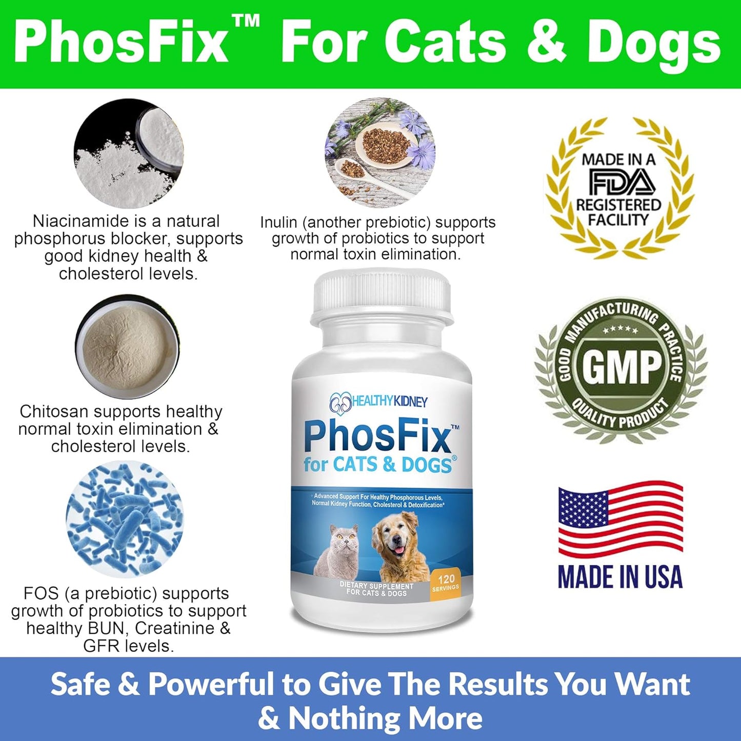 PhosFix Kidney Health Supplement for Cats & Dogs - Supports Normal Phosphorus Levels and Kidney Function - Natural Chitosan Formula for Kidney Restoration - Espot.com.au