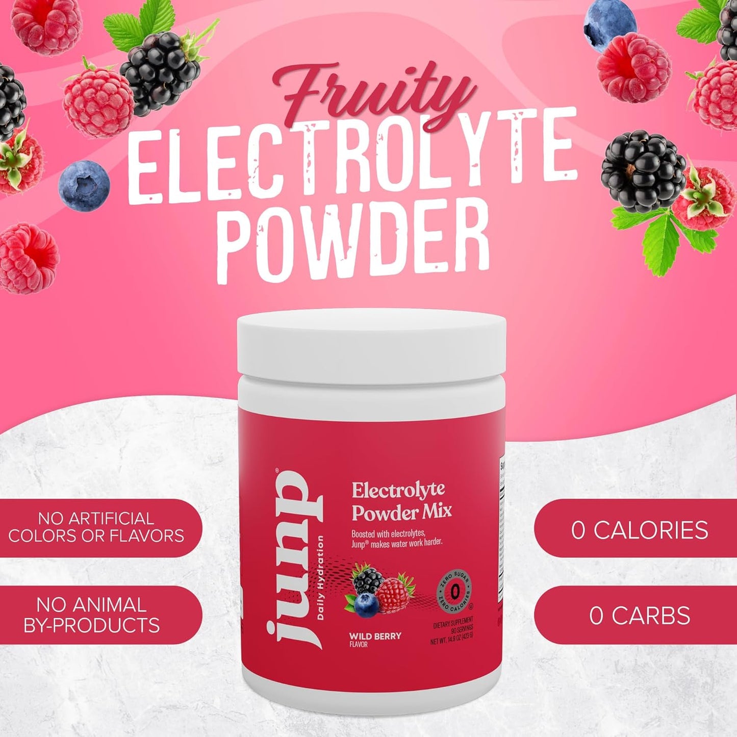 Wild Berry Flavor Keto Electrolyte Powder - No Sugar, No Carbs, Zero Calorie Hydration Mix with Potassium & Salt - 90 Servings - Espot.com.au