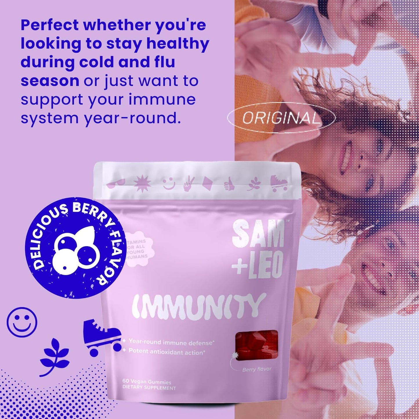 samleo-berry-immunity-gummies-for-kids-teens---vegan-immune-support-with-echinacea-vitamin-c-d3-propolis-elderberry---60ct-5