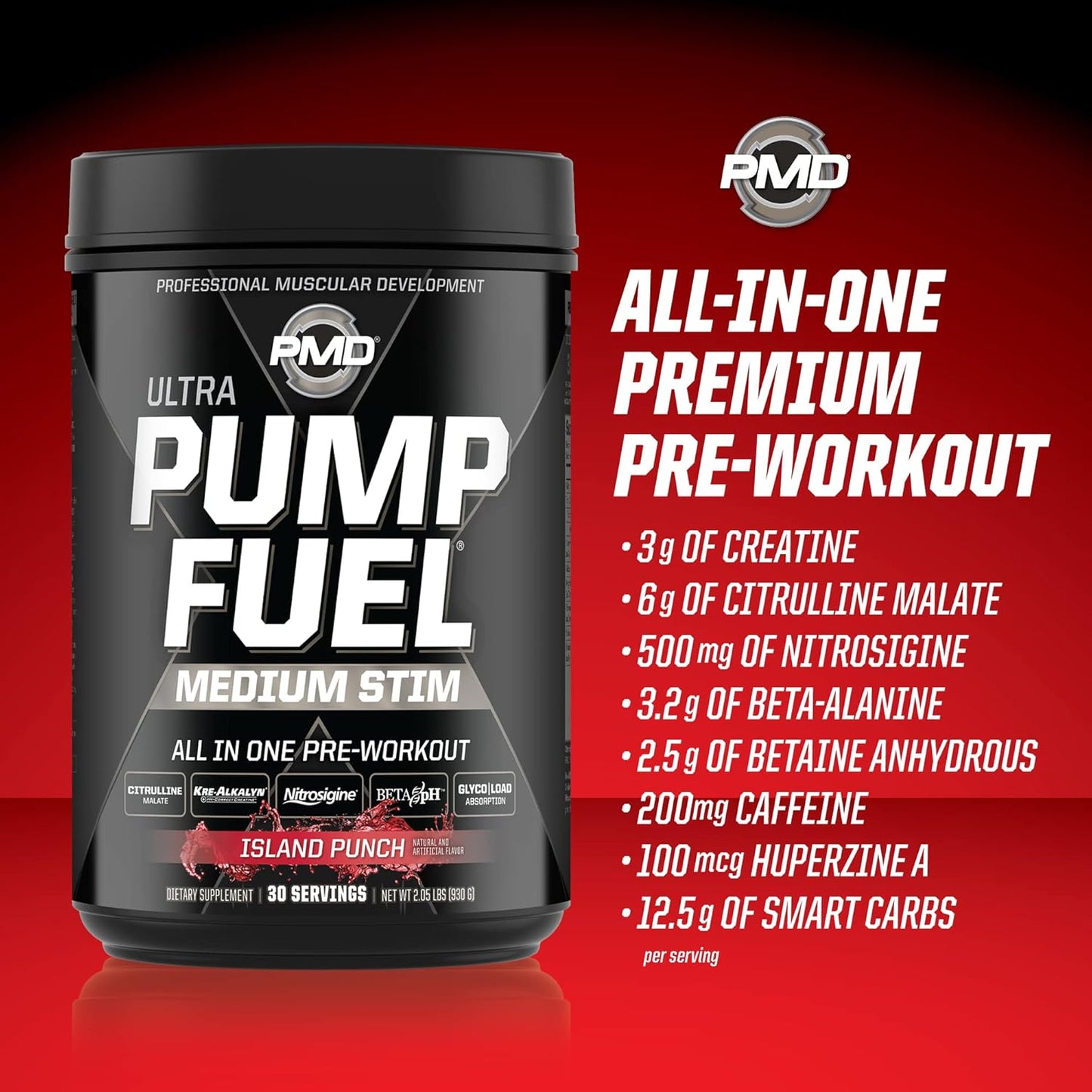 pmd-sports-ultra-pump-fuel-island-punch-pre-workout-drink-mix---boost-energy-strength-and-recovery-with-complex-carbs-and-amino-energy---30-servings-7