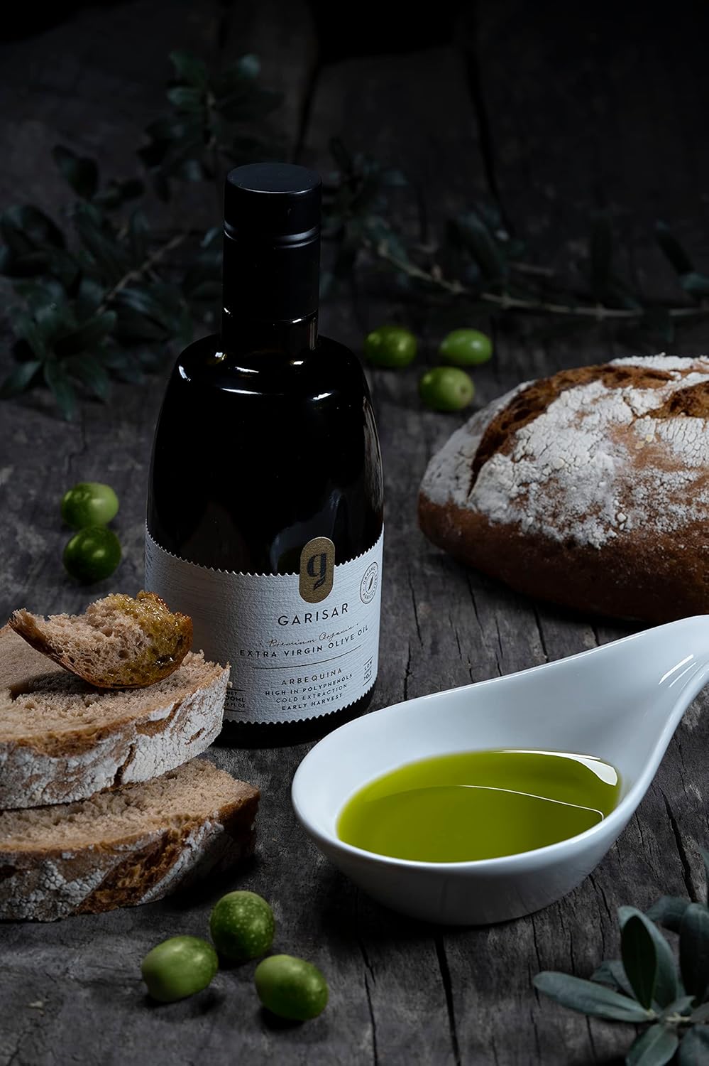 Organic Garisar Arbequina Olive Oil - Premium Extra Virgin, High Polyphenol (>600 ppm), Low Acidity (0.2%), Cold Pressed, NYIOOC Gold Medal Winner - 1 Pack - Espot.com.au