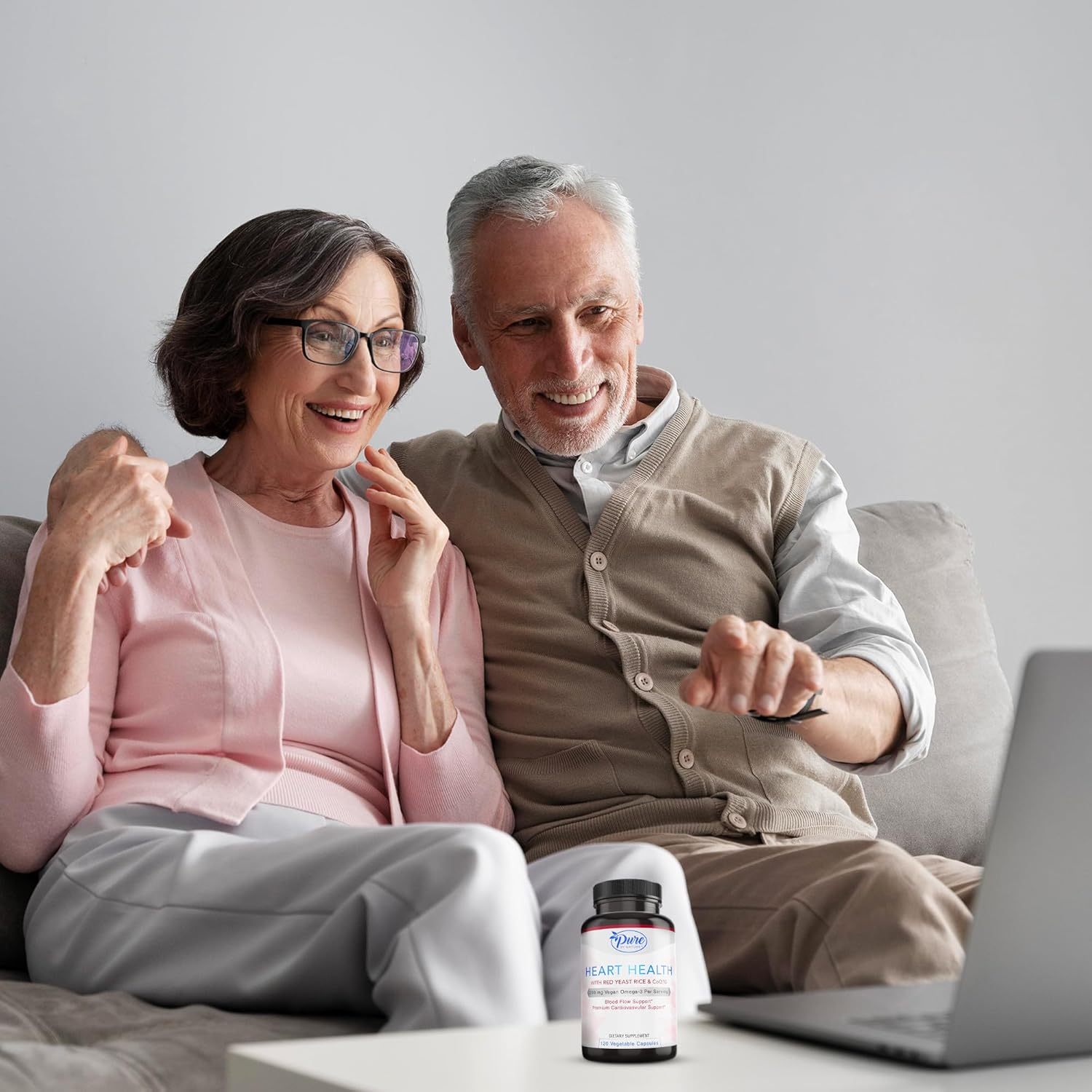 Red Yeast Rice & CoQ10 Supplement for Vascular Health & Blood Flow - 30 Servings (120 Veg Capsules) - Pure By Nature - Espot.com.au