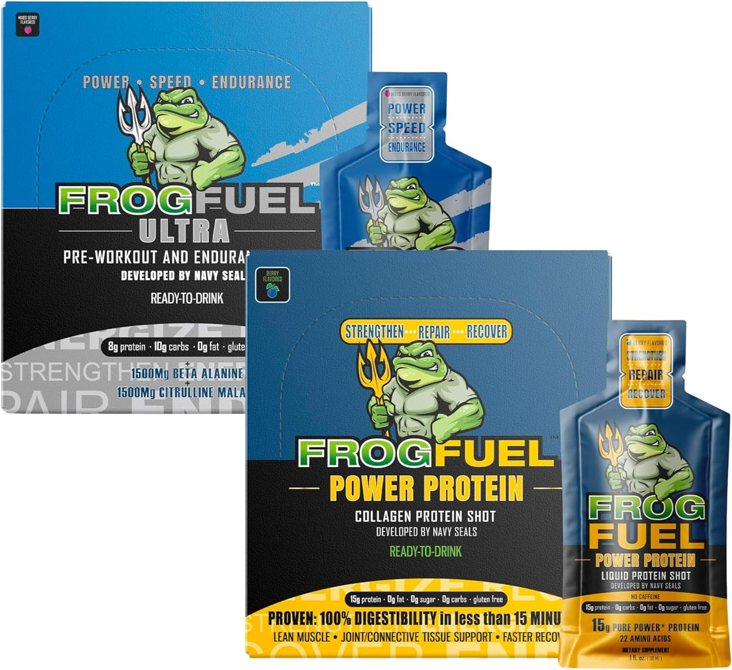frog-fuel-power-bundle-regular-protein-ultra-pre-workout-shots-1500mg-beta-alanine-15g-protein-nano-hydrolyzed-collagen-pre-post-workout-12-oz-packets---48-pack-1