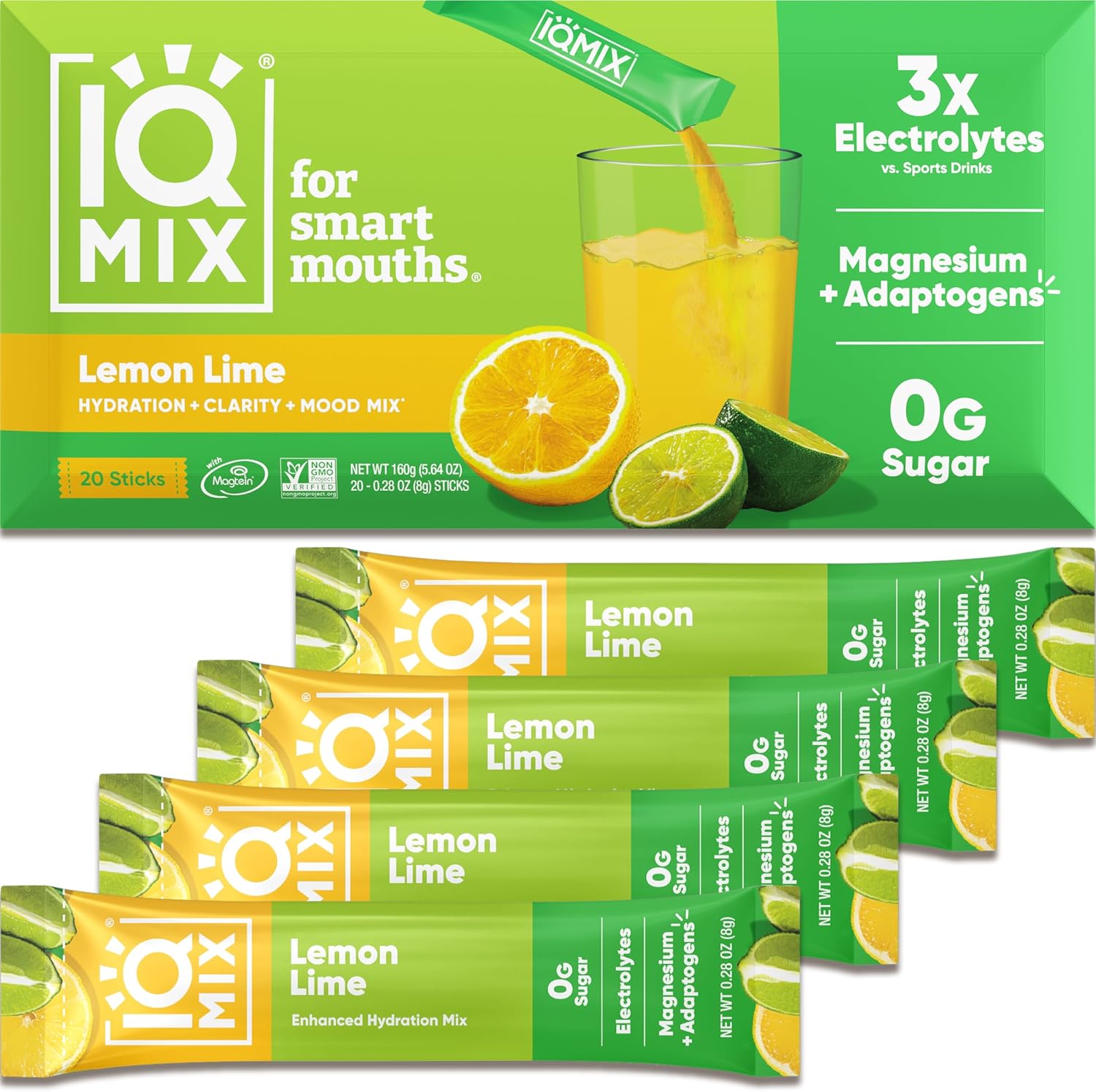 iqbar-iqmix-electrolyte-powder-packets---sugar-free-hydration-drink-mix-with-keto-electrolytes-lions-mane-magnesium-and-potassium---lemon-lime-flavor-20-pack-1