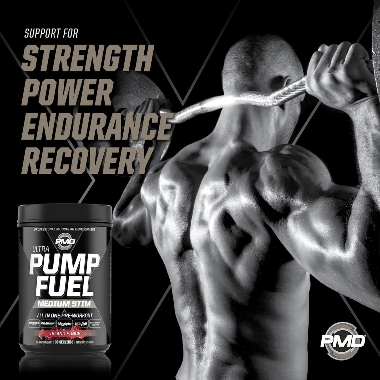 pmd-sports-ultra-pump-fuel-island-punch-pre-workout-drink-mix---boost-energy-strength-and-recovery-with-complex-carbs-and-amino-energy---30-servings-6