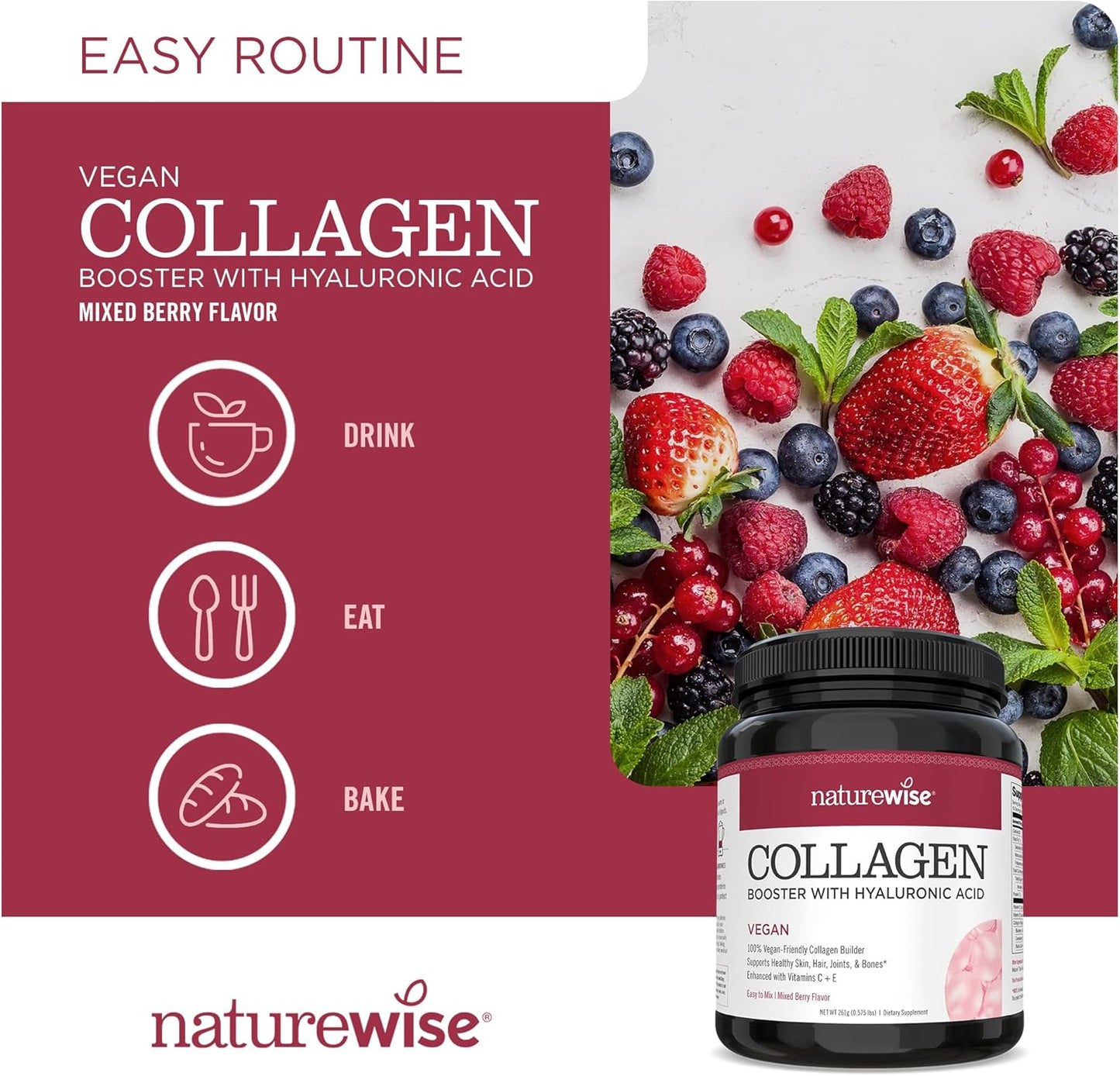 vegan-collagen-booster-powder-for-hair-skin-nails---mixed-berry-flavor-with-hyaluronic-acid-vitamin-c-e-protein---dairy-free-non-gmo---15-servings-5