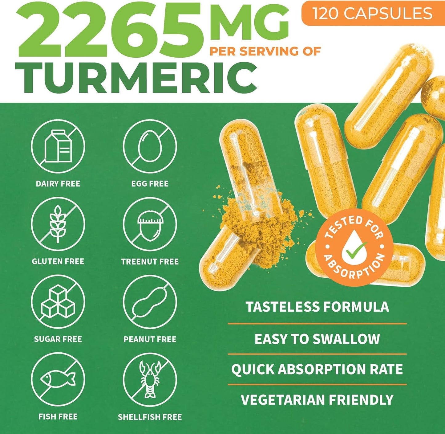 forestleaf-organic-turmeric-supplement-2265mg-with-bioperine-and-ginger---high-absorption-turmeric-curcumin-capsules---joint-support-with-black-pepper-extract---120-veggie-capsules-2