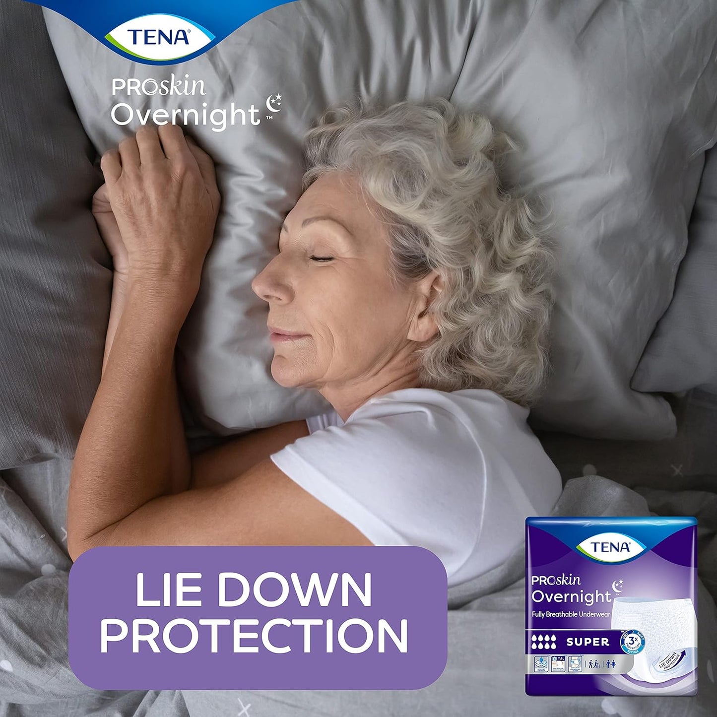 TENA ProSkin Overnight Super Protective Incontinence Underwear, Heavy Absorbency, Medium, Unisex, 56 Count - Espot.com.au