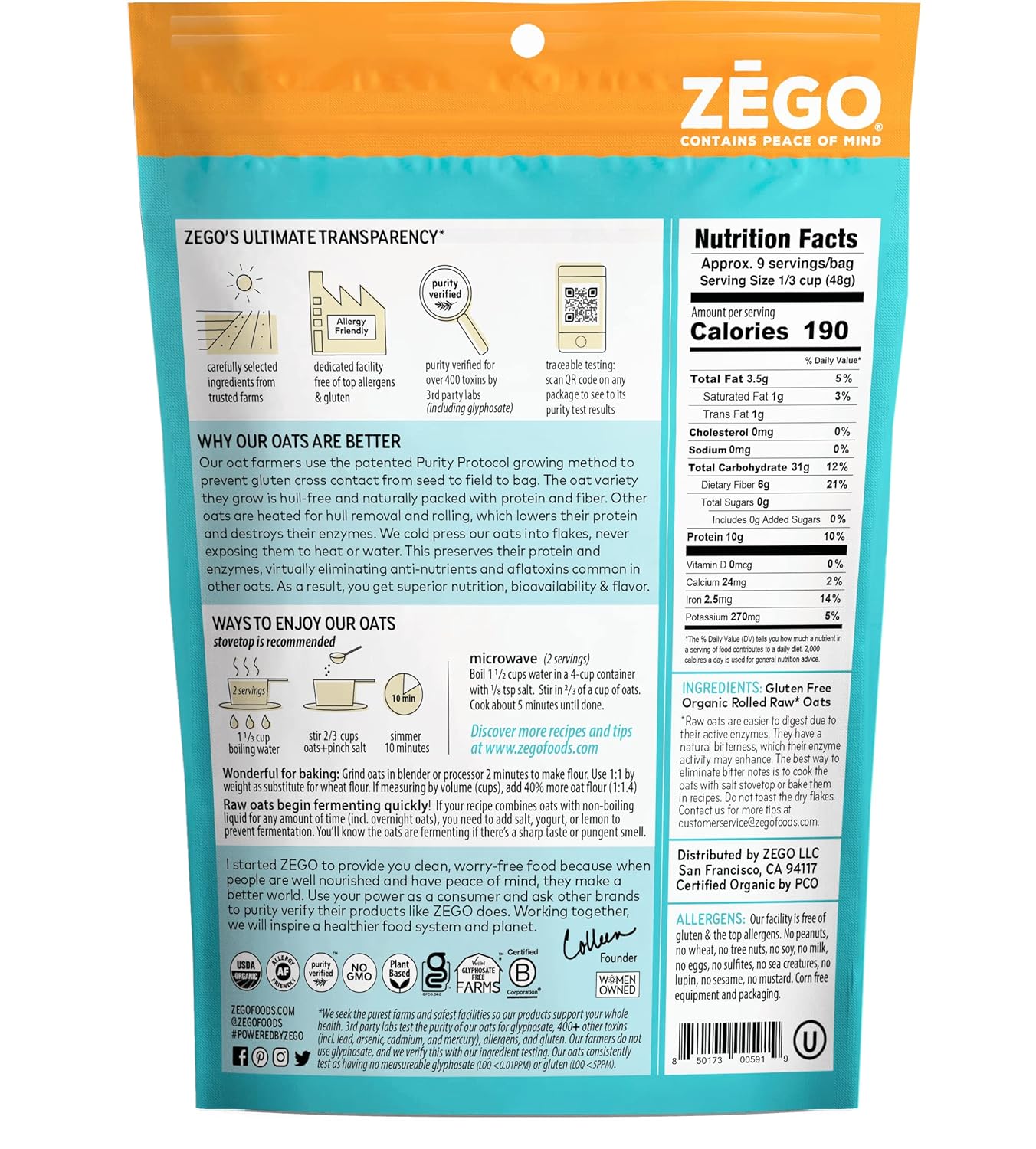 organic-zego-double-protein-raw-oats---5-bags-70oz---purity-protocol-gluten-free---glyphosate-free---follow-prep-instructions-7