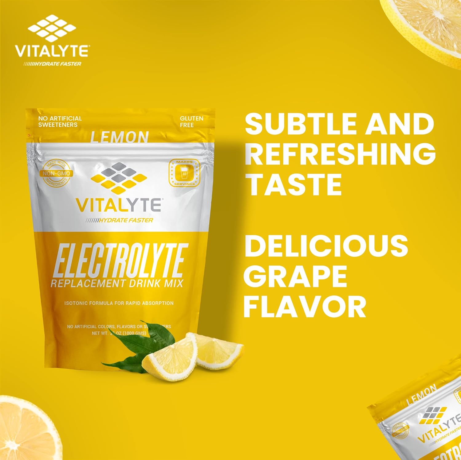 Isotonic Electrolyte Hydration Powder Mix - Gluten-Free Lemon Flavor - 35 oz - Post-Workout Drink Mix - Espot.com.au