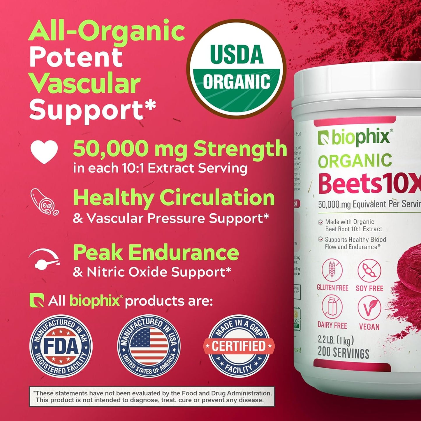 biophix-organic-beets-10x-beet-root-powder---22-lb-bulk-size---50000-mg-equivalent---superfood-antioxidant-for-heart-health---nitric-oxide-boost---natural-flavor---no-added-sugar-5