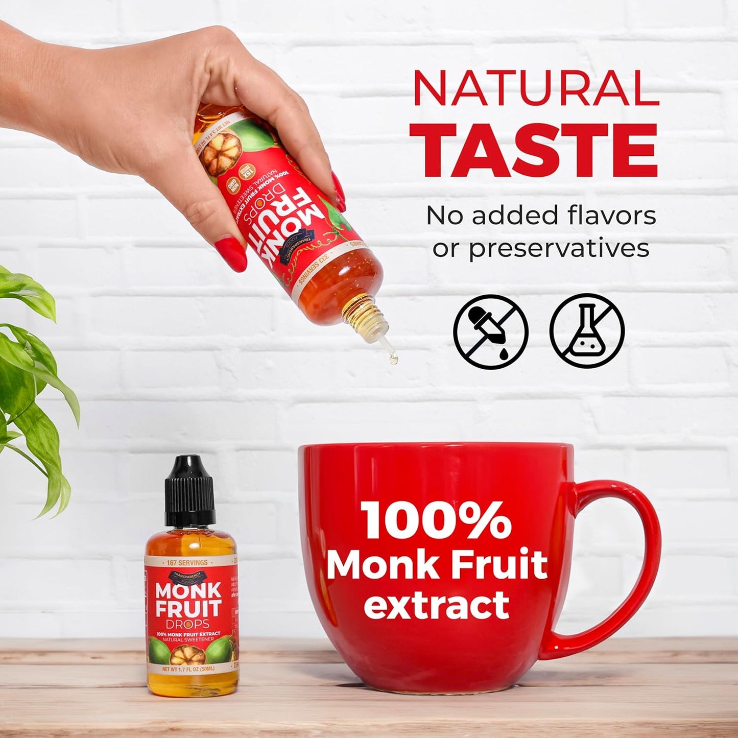 Liquid Monk Fruit Sweetener - 100% Pure Extract (6 Drops = 1 Tsp Sugar) Non-GMO, Zero Calories, No Fillers - No Erythritol - Transparency Foods (3.4oz, 333 Servings) - Espot.com.au