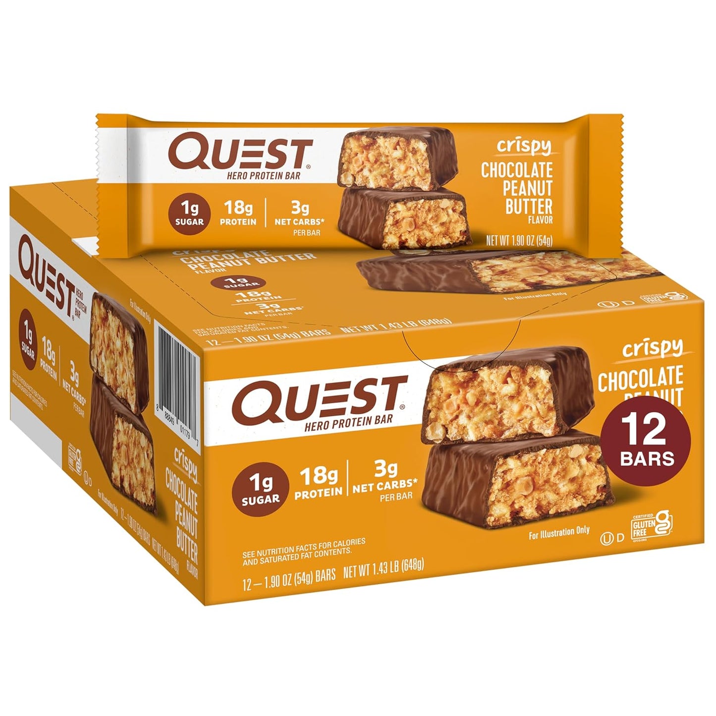quest-nutrition-crispy-chocolate-peanut-butter-hero-protein-bar---high-protein-low-sugar-gluten-free-keto-friendly-snack---12-count-1