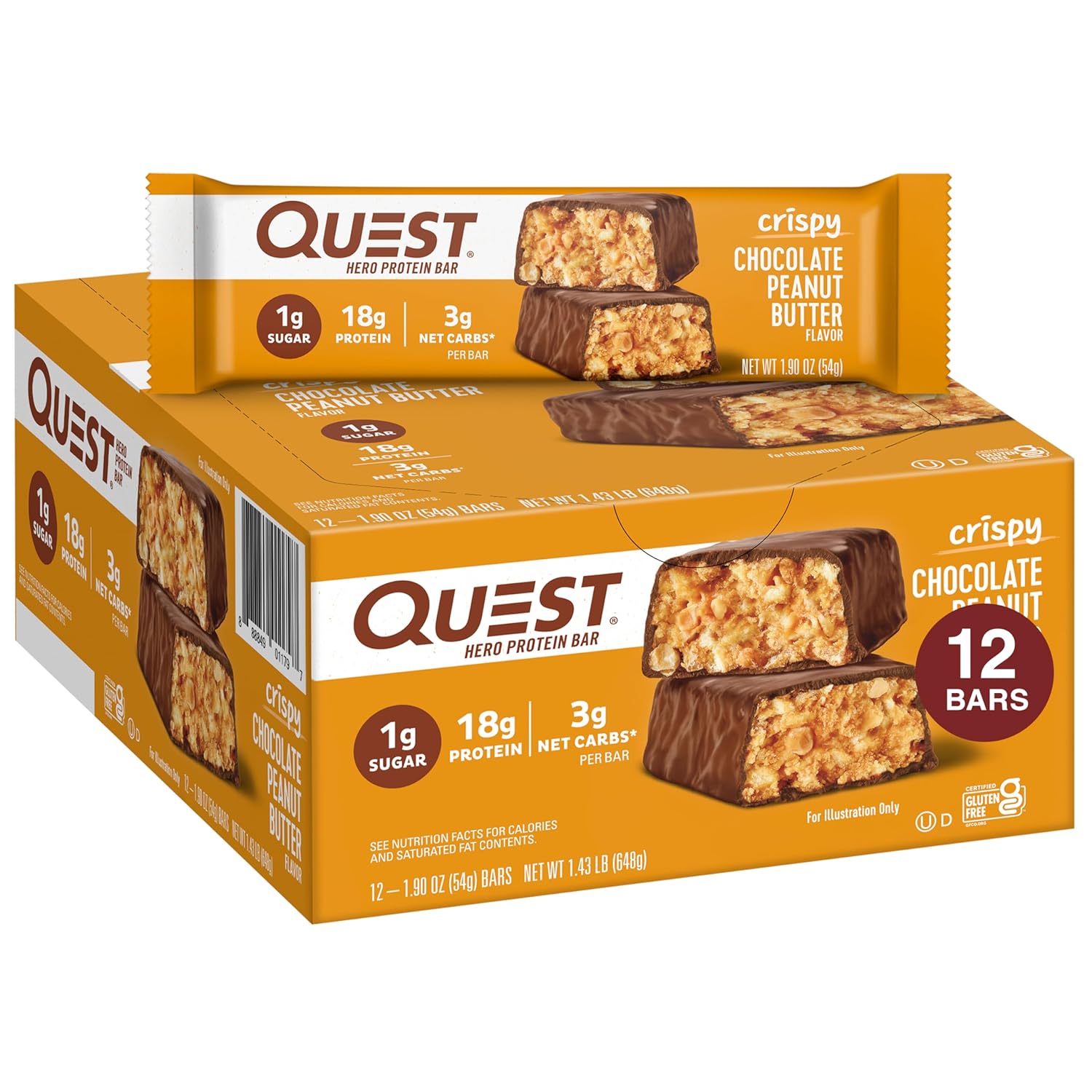 quest-nutrition-crispy-chocolate-peanut-butter-hero-protein-bar---high-protein-low-sugar-gluten-free-keto-friendly-snack---12-count-1