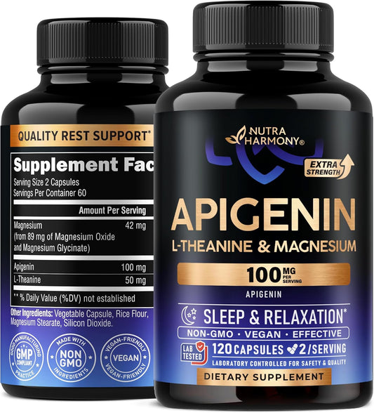 sleep-support-supplement-with-apigenin-100mg-l-theanine-magnesium---relaxation-stress-relief-for-adults---120-vegan-capsules---chamomile-derived-1