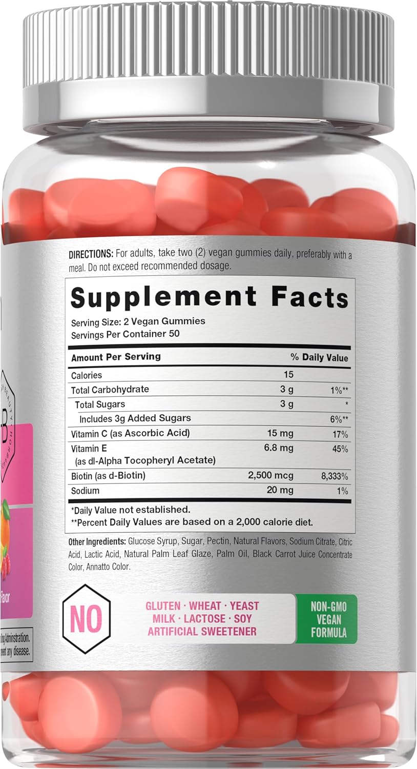 horbach-biotin-hair-skin-and-nails-gummies-100-count-fruit-flavored-vitamins-non-gmo-gluten-free-supplement-2